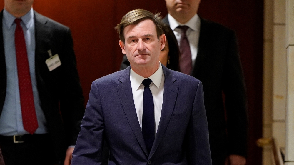 Hale arrives for a closed-door deposition as part of the impeachment inquiry into Trump