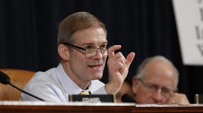 Republican Jim Jordan questioned top US diplomat to Ukraine William Taylor, and career Foreign Service officer George Kent, as they testified before the House Intelligence Committee.