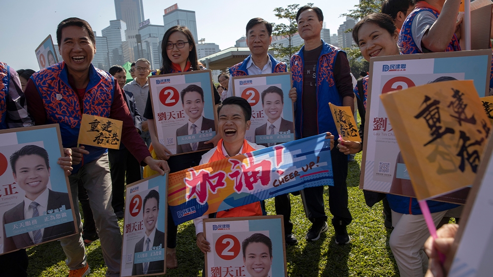The pro-Beijing parties have more resources than their pro-democracy and independent rivals. They are urging voters to ‘kick out the black force’ in reference to black-clad protesters in Sunday’s elections