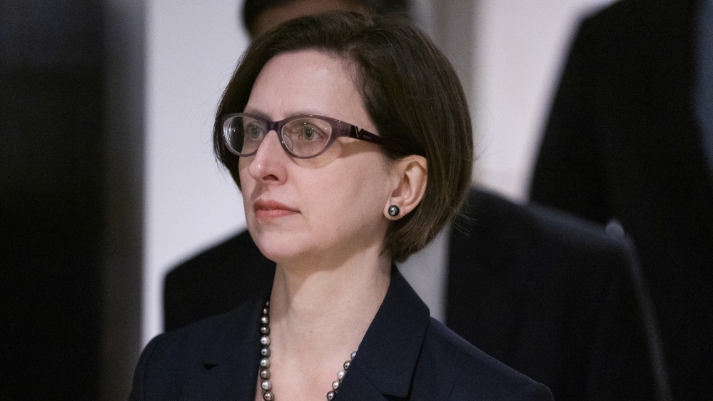 Cooper arrives for her deposition amid the House impeachment inquiry