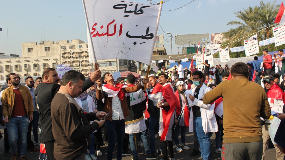 University campuses in Baghdad and parts of southern Iraq have become empty as thousands of students continue to boycott classes and join protests in Tahrir Square instead