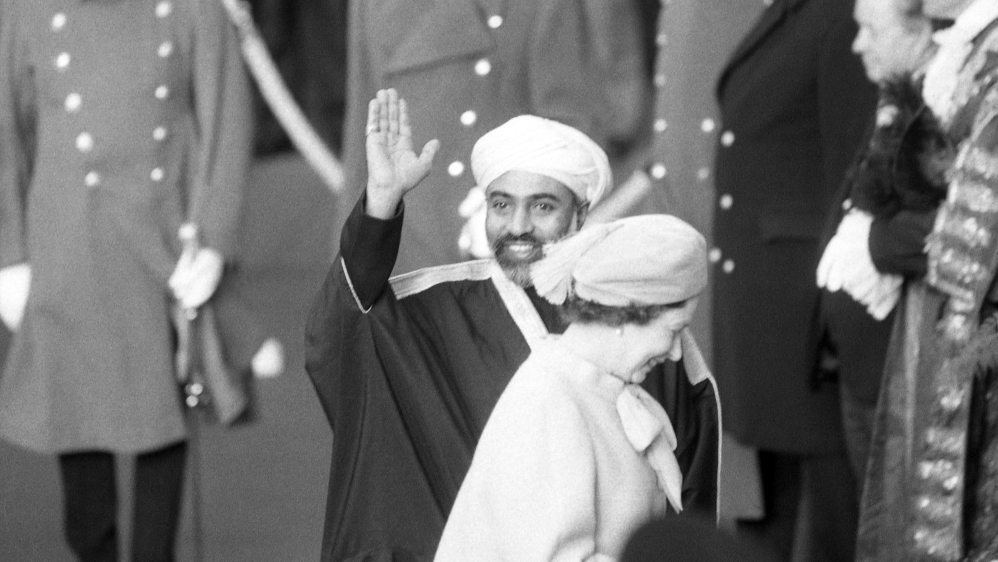 Sultan Qaboos, seen here in London with Britain’s Queen Elizabeth II, ruled Oman since 1970 following a bloodless coup against his father