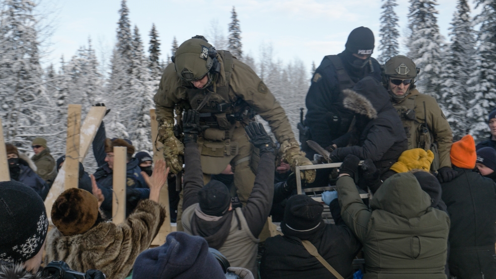 Heavily armed RCMP officers descended on the Gidimt’en Access Point in January 2019, according to Wet’suwet’en land defenders