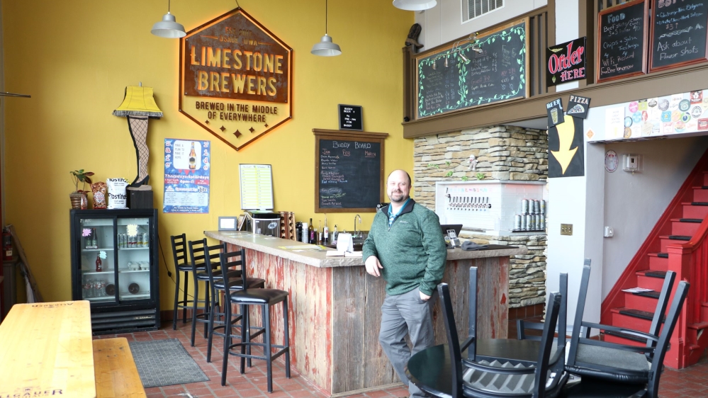 Josh Olson, co-owner of Limestone Brewers, which opened in 2018.