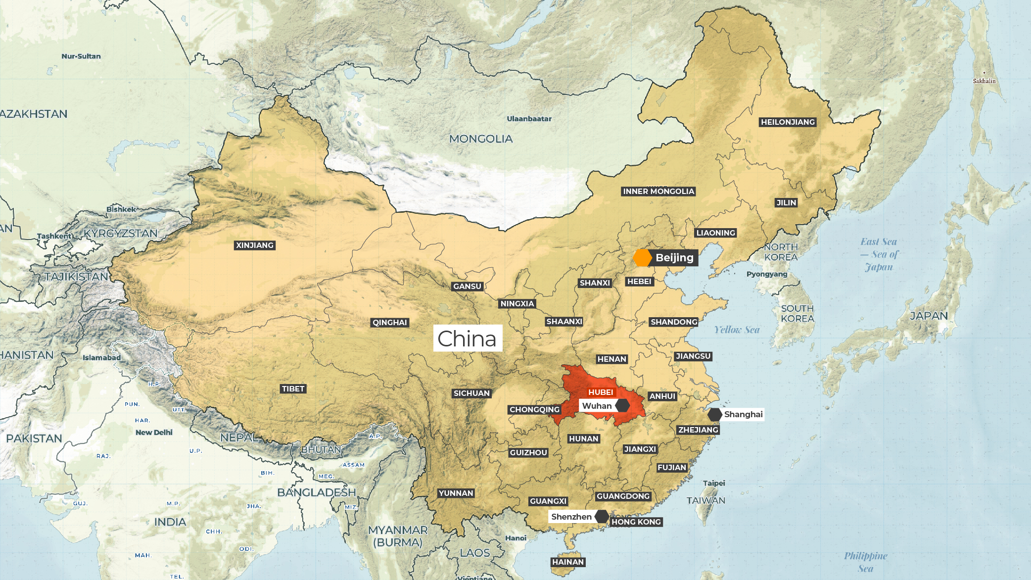 The coronavirus originated in Wuhan in central China. Wuhan and its province of Hubei have been hardest hit in the outbreak [Al Jazeera]