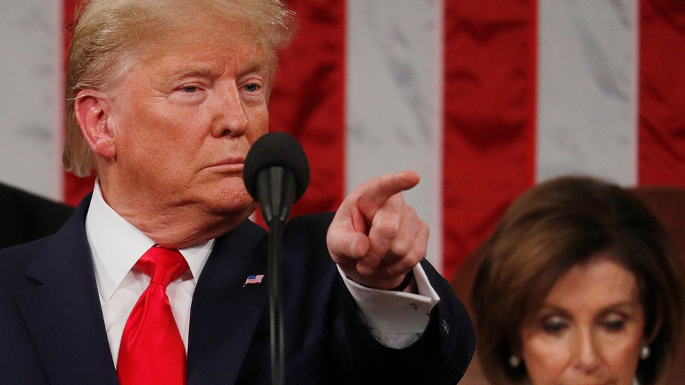 Trump delivers his State of the Union address to a joint session of the US Congress in the House Chamber