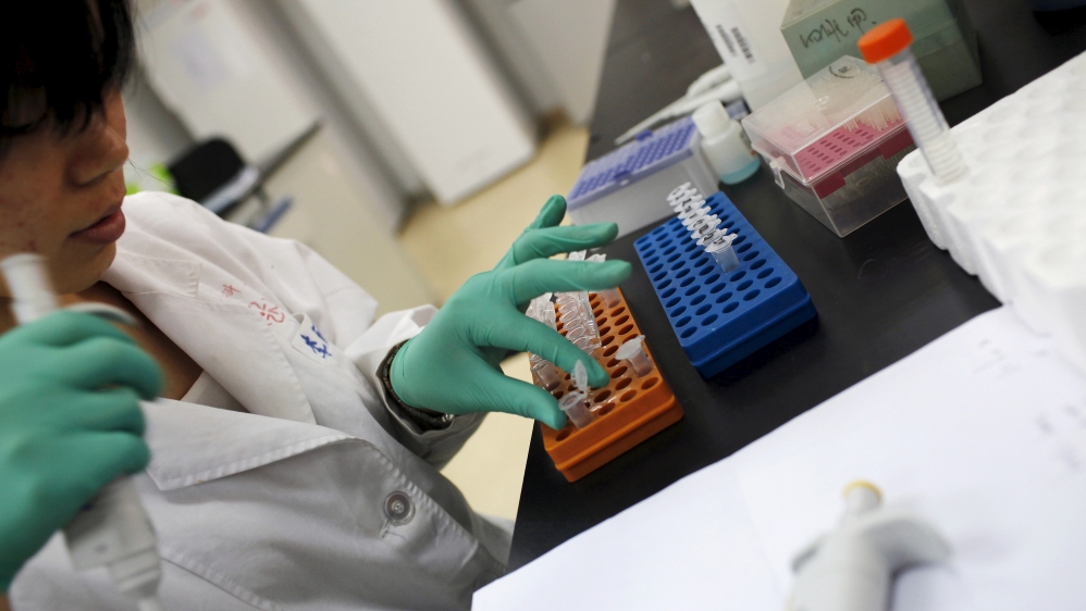 China researcher preparing medicine