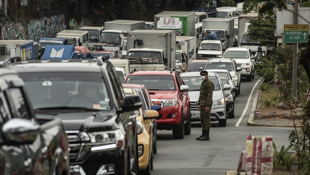 Vehicles pile up at the boundary of Manila and the North Luzon Expressway Mindanao Avenue exit during rush hour