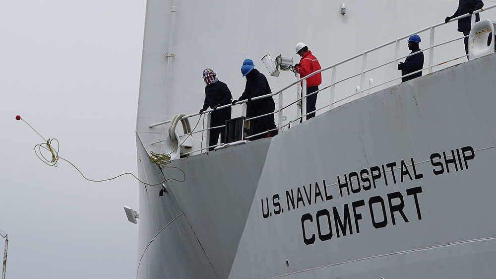 Non-coronavirus patients will be treated on board the USNS Comfort to free up hospitals on land
