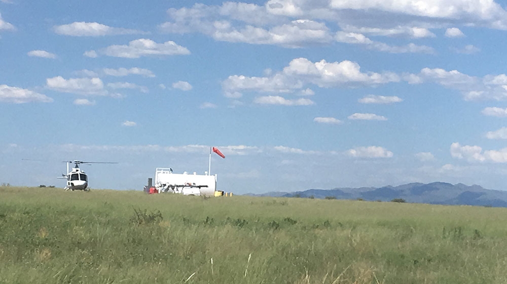 A helicopter landing pad in Buenos Aires National Wildlife Refuge in Arizona