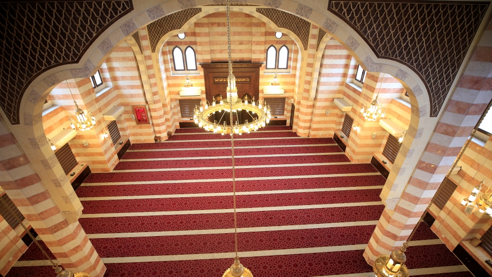 A view of an empty mosque as Friday prayers were suspended at mosques to prevent the spread of coronavirus in Sidon, Lebanon