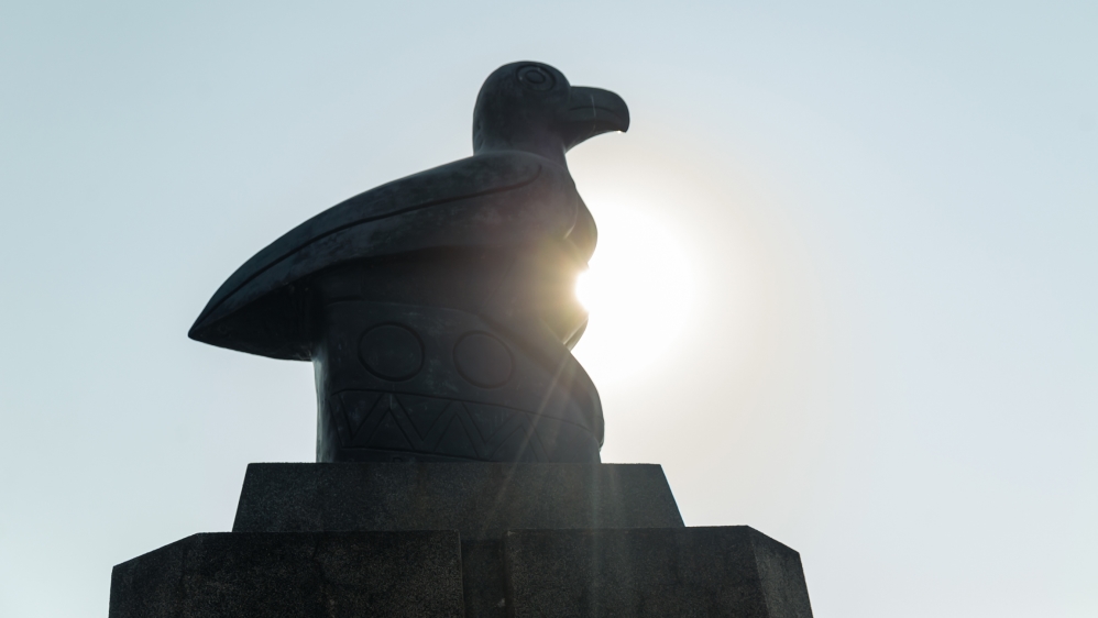 A statue of the Zimbabwe bird is pictured at the National Sports Stadium where the official funeral for Robert Mugabe is to be held in Harare September 14, 2019. Former Zimbabwe leader Robert Mugabe w