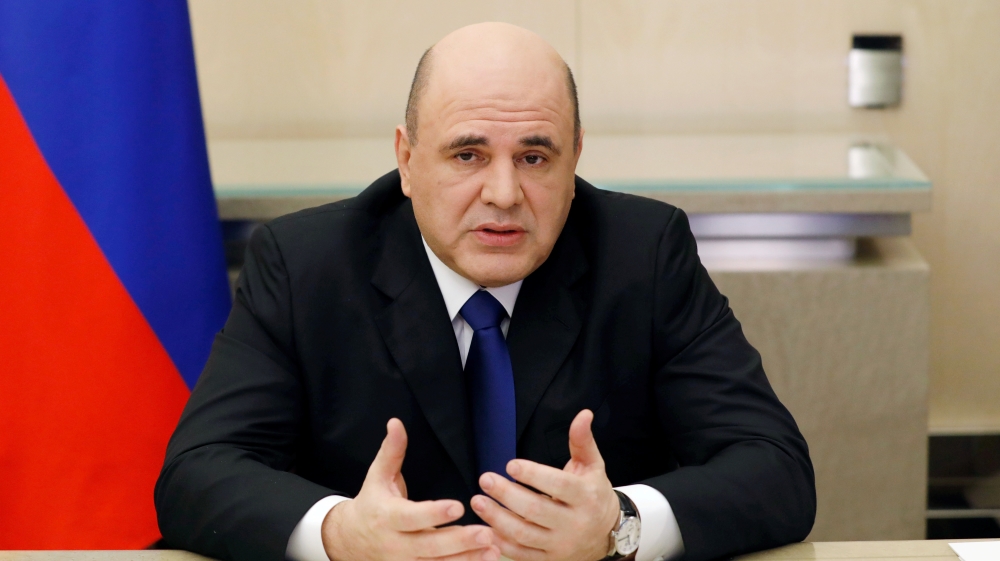Russian Prime Minister Mikhail Mishustin chairs a meeting on measures to prevent the spread of the coronavirus disease (COVID-19) via video link in Moscow, Russia earlier this month