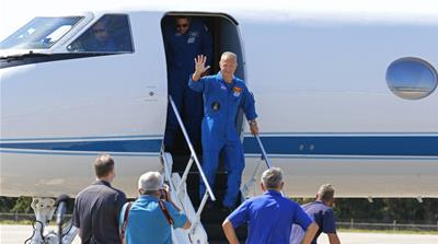 NASA’s Bob Behnken and Doug Hurley prepare for the launch of SpaceX’s Crew Dragon capsule