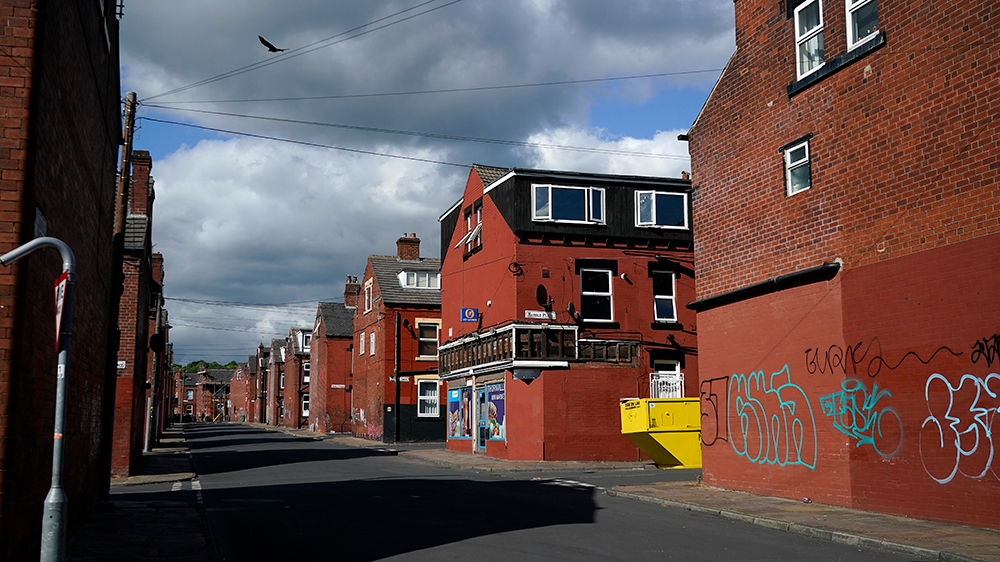 Near empty streets of the Hyde Park area of Leeds during the pandemic lockdown