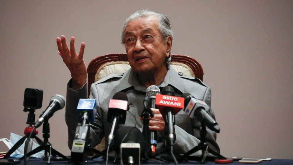 Malaysia''s former Prime Minister Mahathir Mohamad speaks during a news conference in Putrajaya