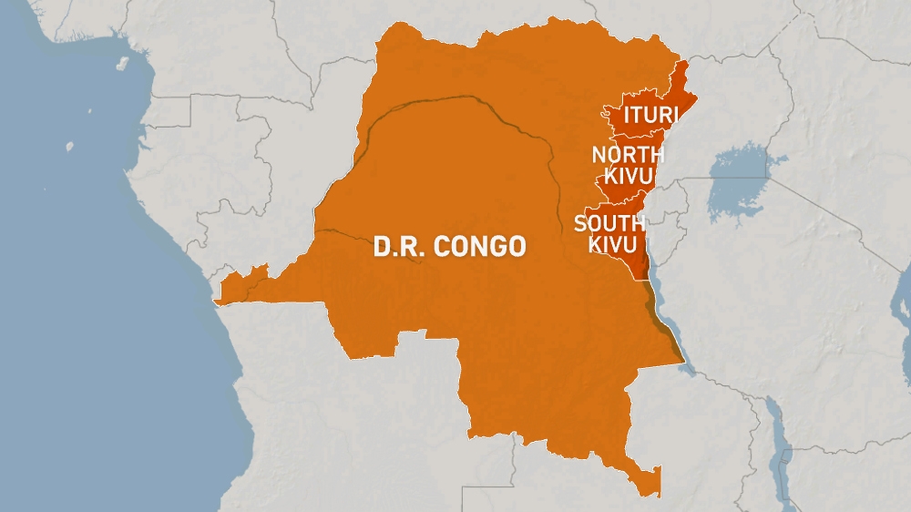 DR Congo provinces of Ituri, North Kivu, South Kivu