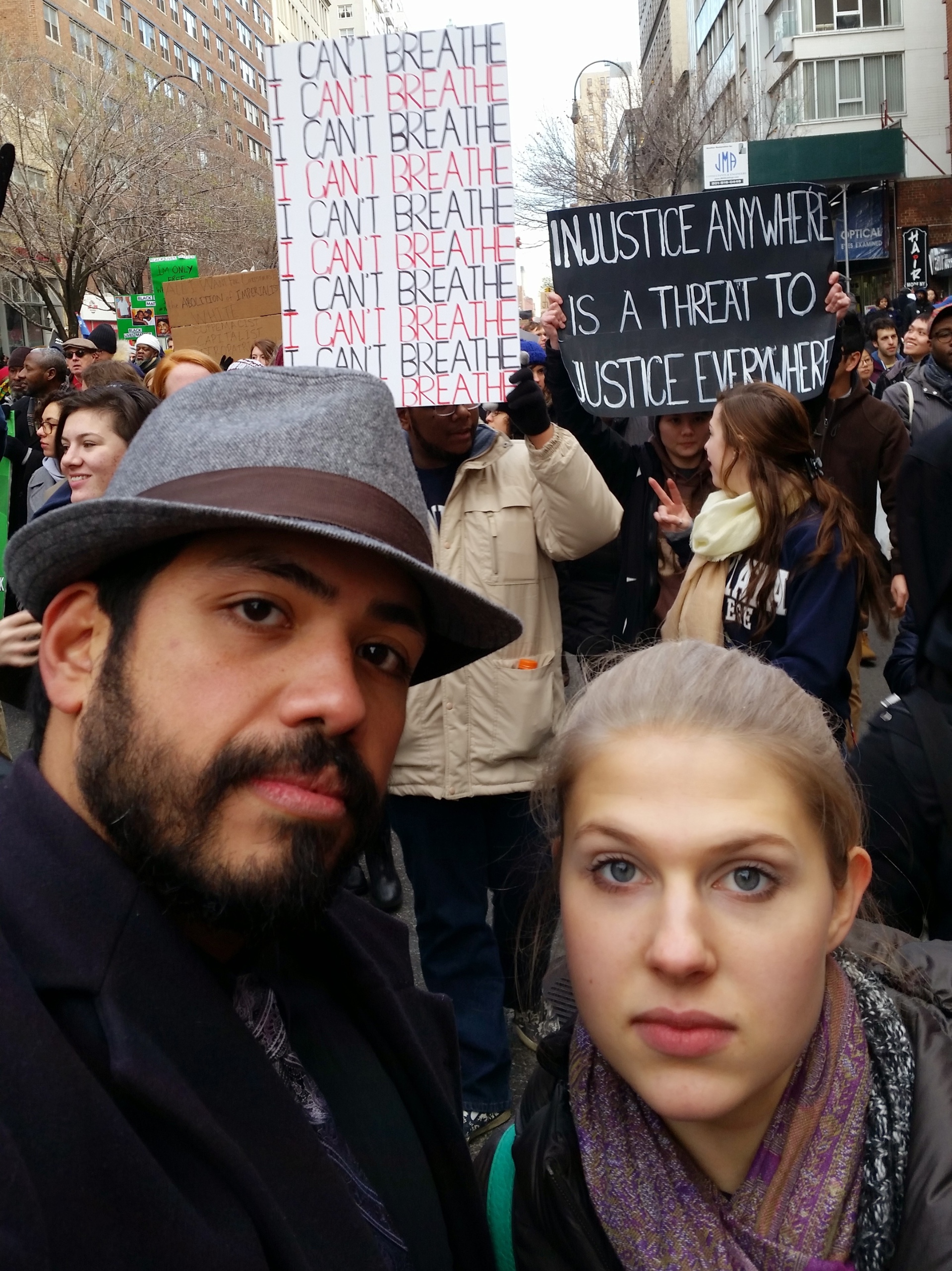 Software engineer Raul Serrano at a Black Lives Matter protest in 2014 [Courtesy of Raul Serrano]