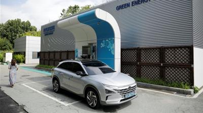 A Hyundai Motors Nexo hydrogen car