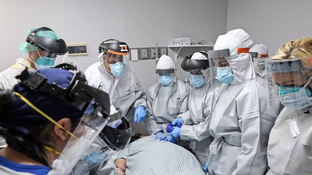 Coronavirus Unit at United Memorial Medical Center, Monday, July 6, 2020, in Houston. Cases of COVID-19 are rising in Southern cities like Houston and leaving hospitals at a crisis point. (AP Photo/Da