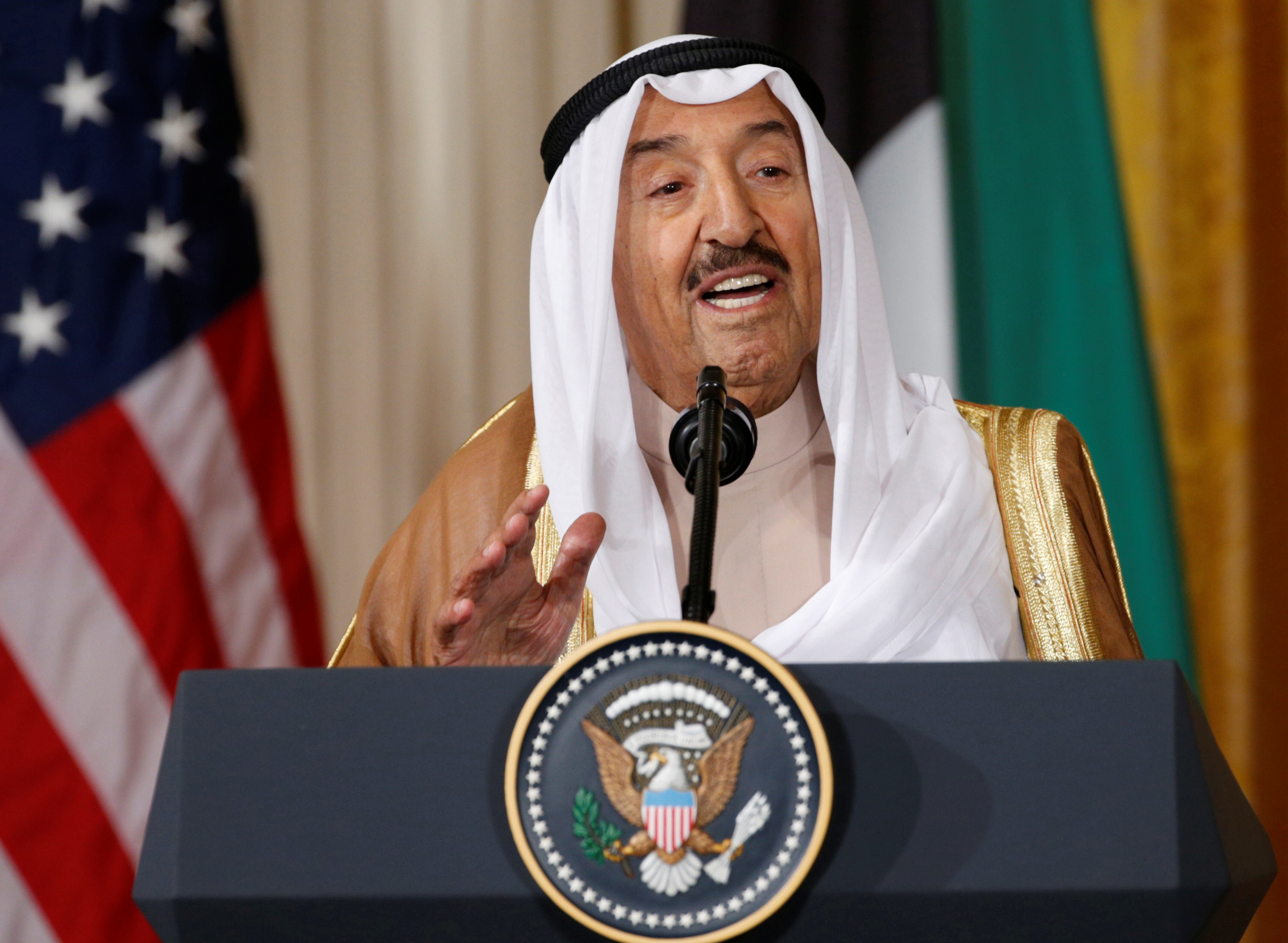Emir Sheikh Sabah al-Ahmad al-Jaber al-Sabah was a respected voice in the Gulf Cooperation Council and the broader Middle East [File: Kevin Lamarque/Reuters]