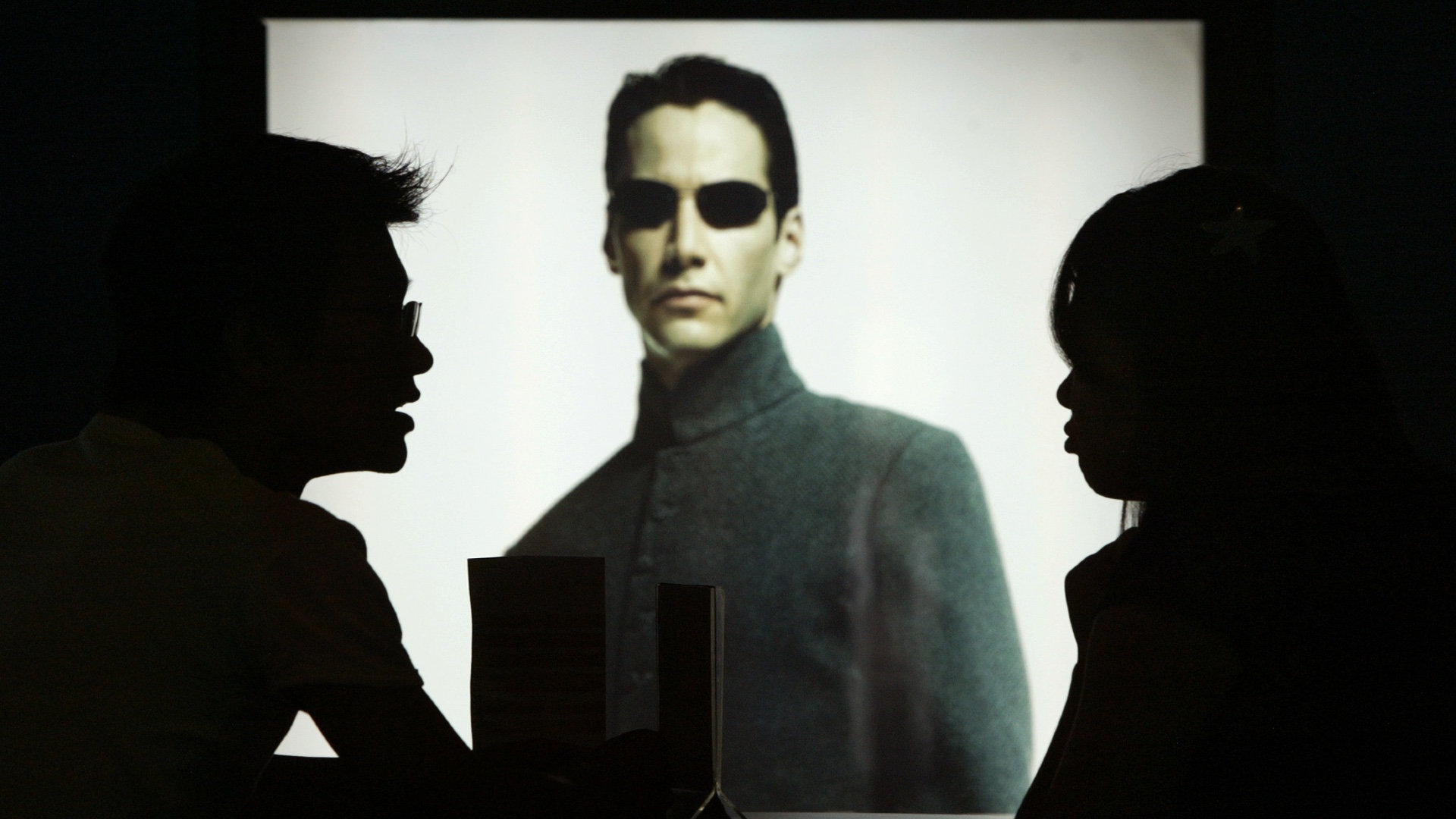 A poster of Hollywood star Keanu Reeves from the sequel to the movie The Matrix [Reuters]