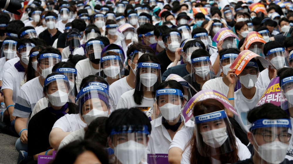 Medical residents and doctors attend a 24-hour strike amid to protest against the government’s medical reform plans