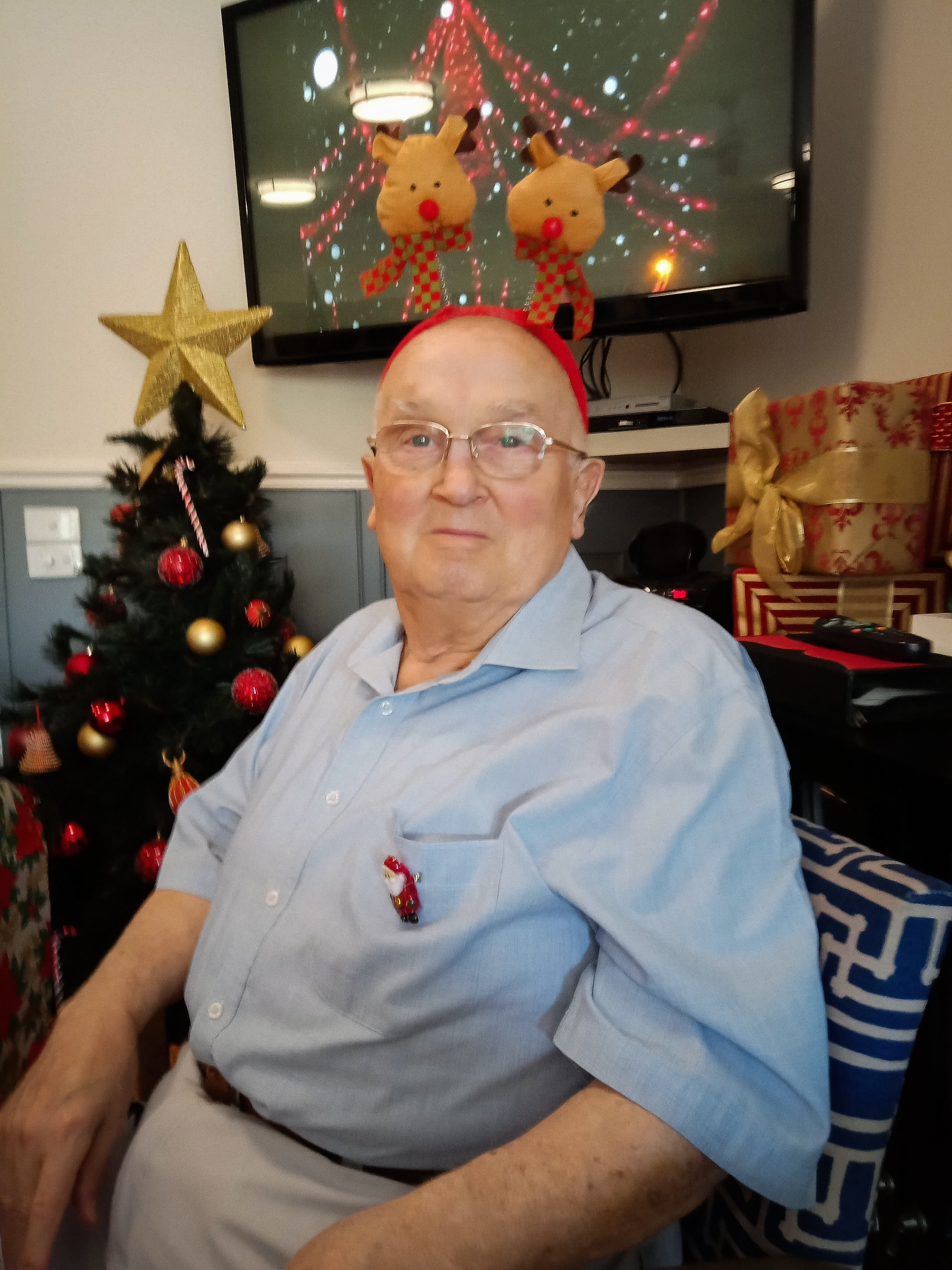 Neville Vaughn, pictured celebrating Christmas in 2019, was “the life and soul of the party” [Supplied]
