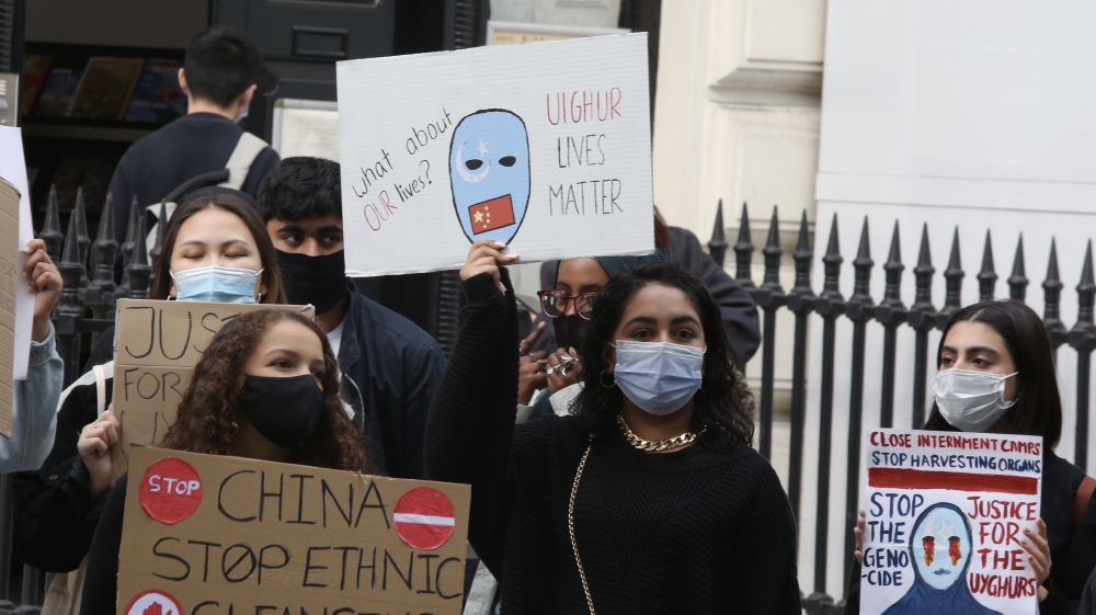 Demonstration in London against China’s persecution of Uighurs