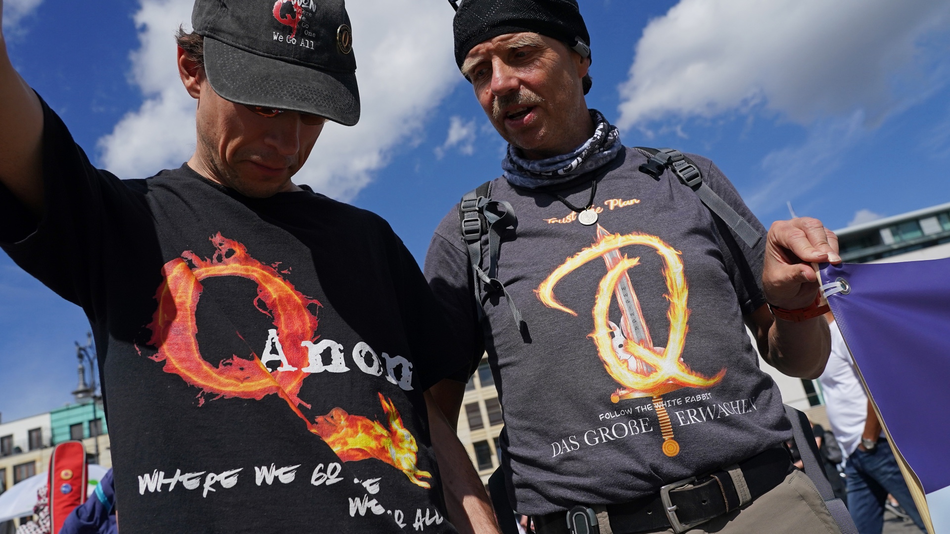 QAnon conspiracy supporters and men’s rights activists have tended to favour the red pill narrative [Getty Images]