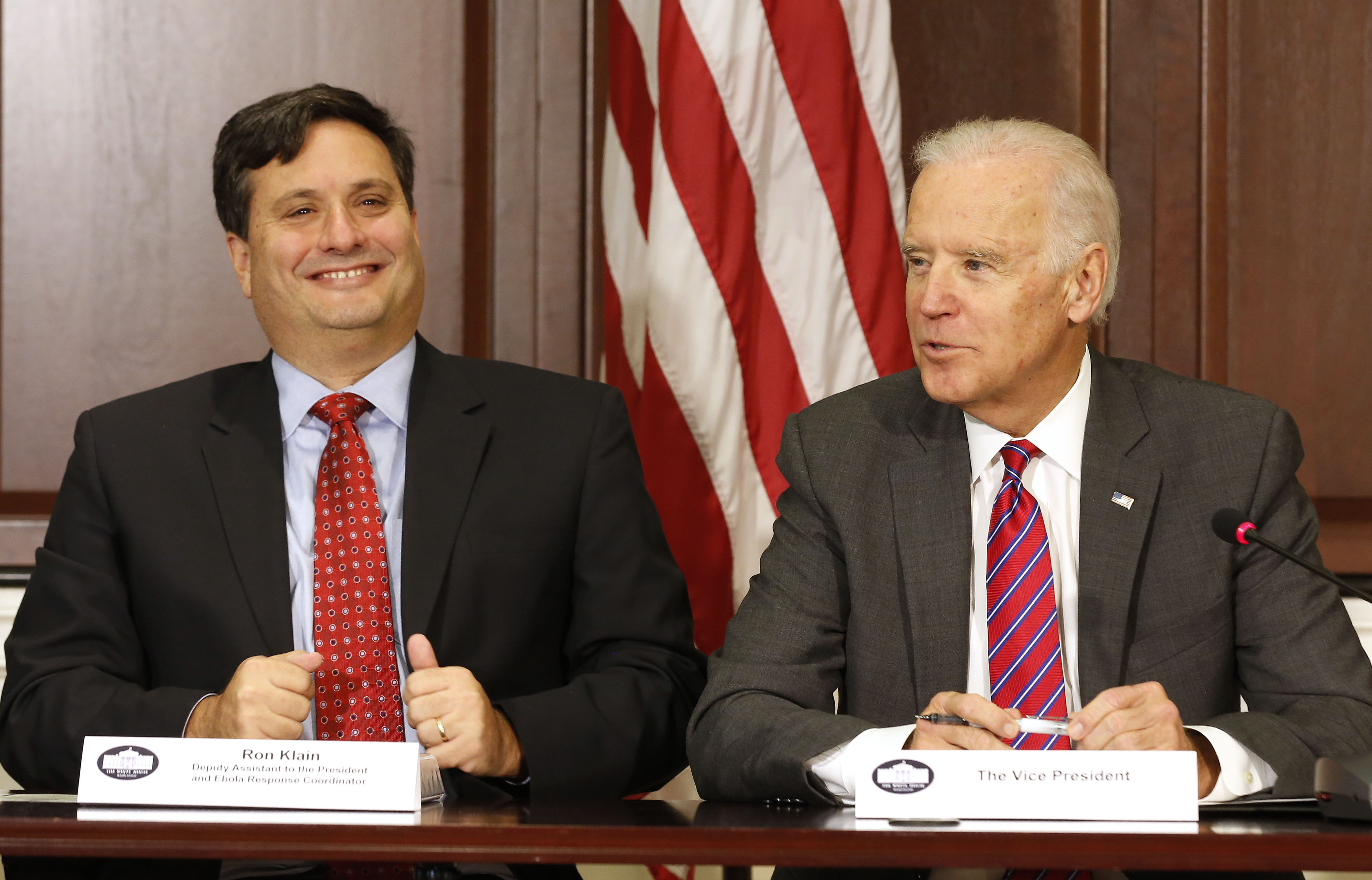 Former Vice President and Democratic presidential candidate Joe Biden is considering naming close adviser Ron Klain (left) as White House chief of staff if he wins the November election
