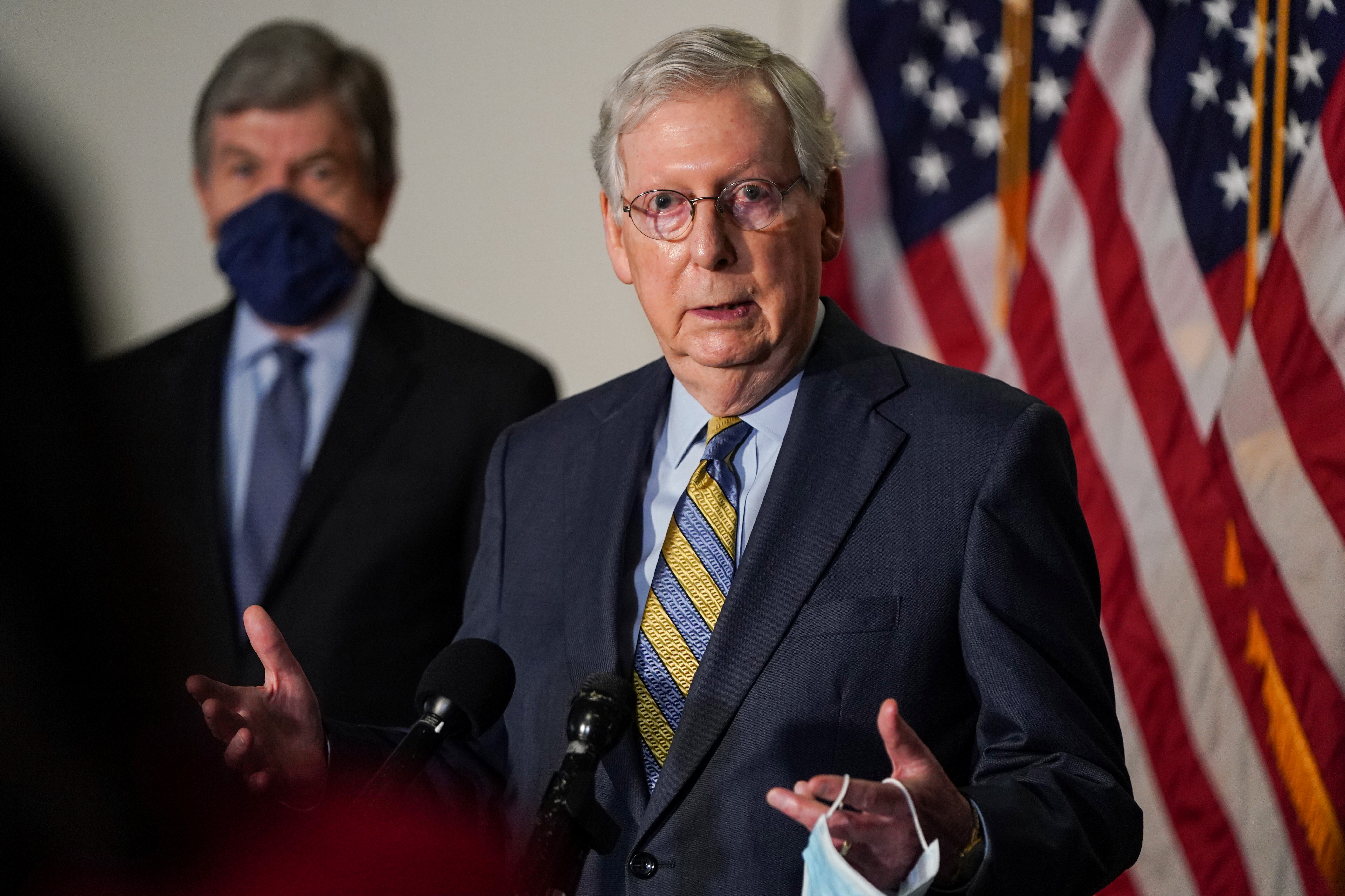 Senate Majority Leader Mitch McConnell held his Senate Republican caucus together to push Barrett’s nomination through before the election