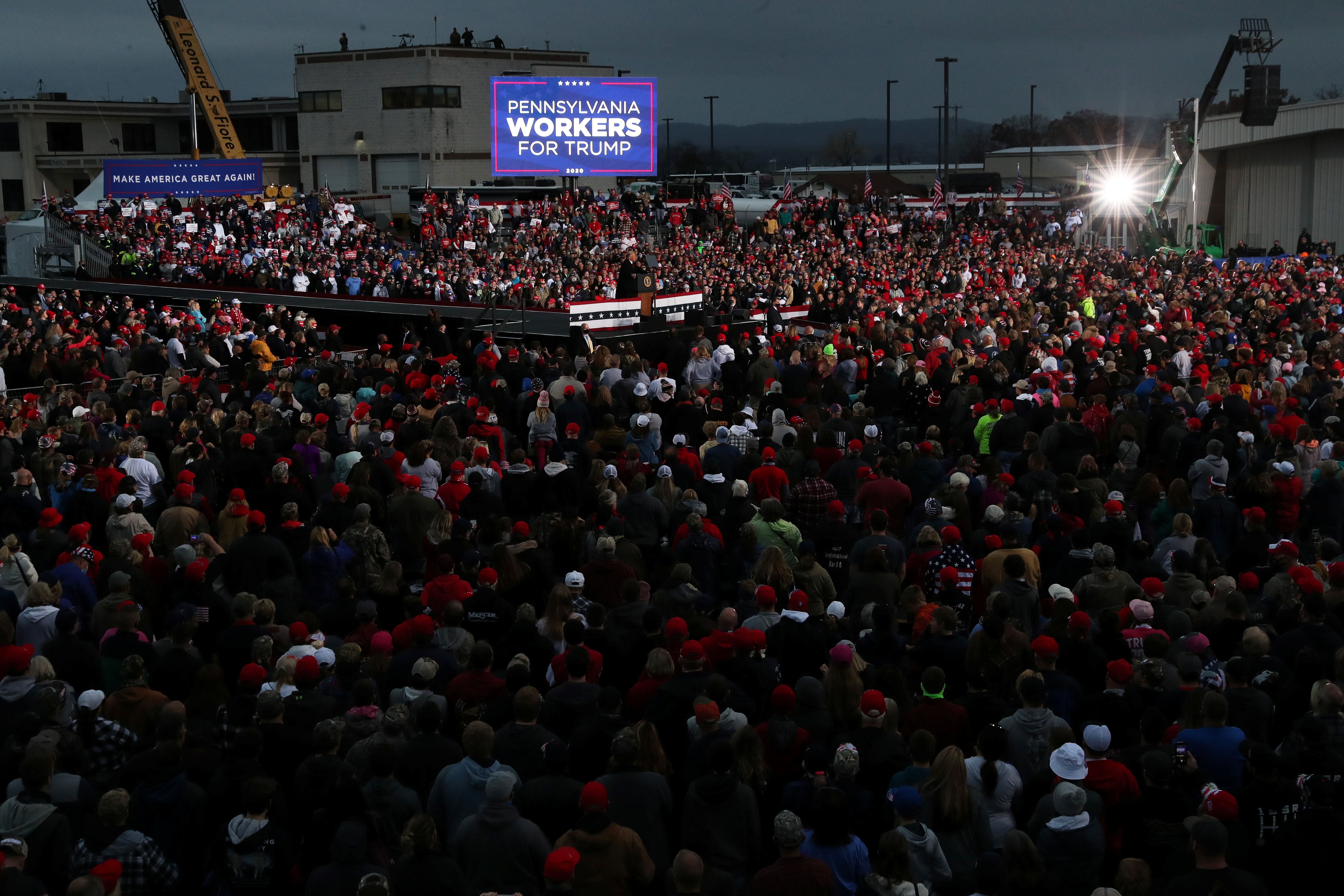 President Donald Trump holds a campaign event near Altoona, Pennsylvania