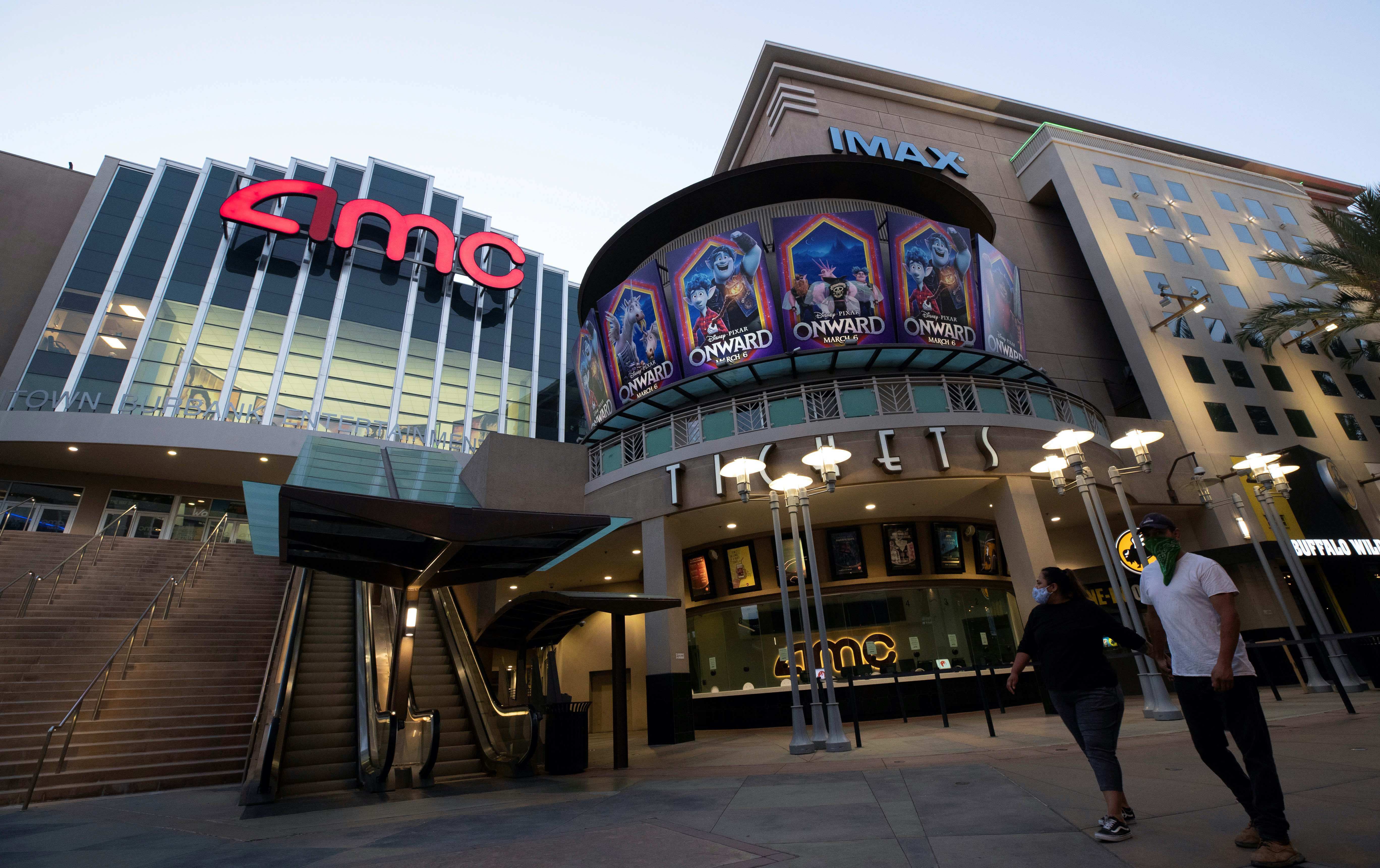 The AMC theatre is pictured during the outbreak of the coronavirus in Burbank, California, the United States