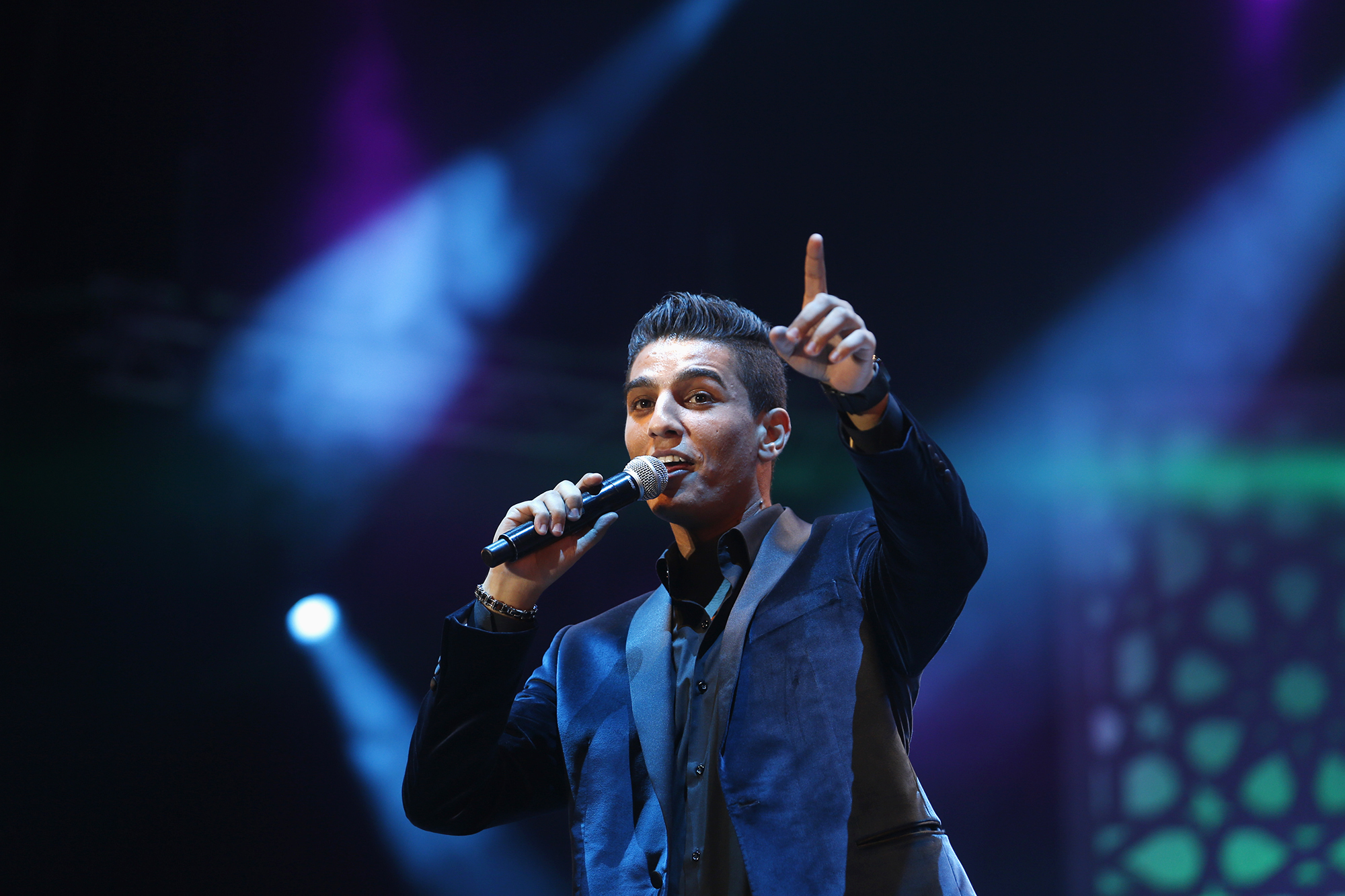 Palestinian Arab ‘Idol’, singer Mohammed Assaf performs during the 13th Mawazine Rhythms of the World music festival in Rabat