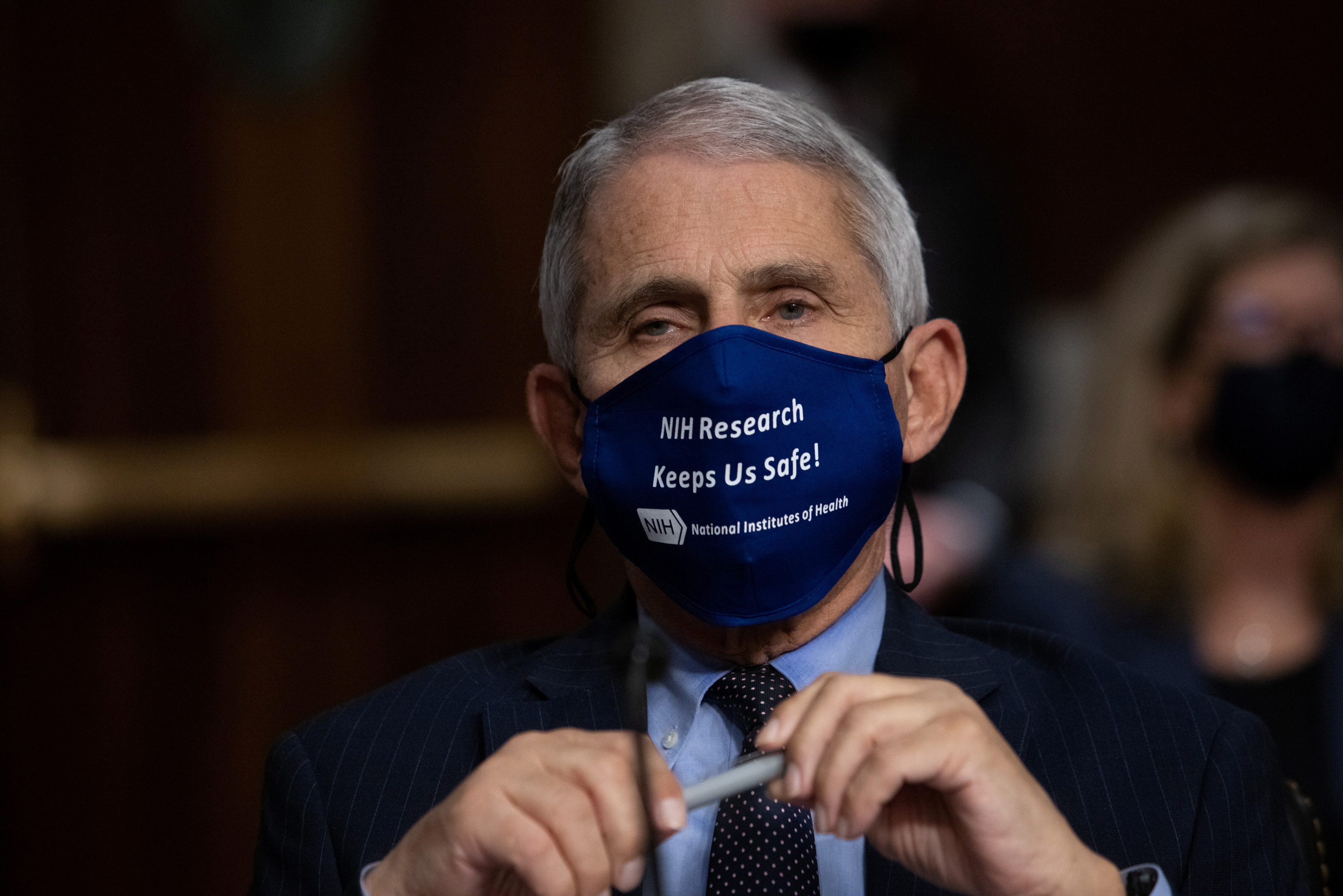 Anthony Fauci, director, National Institute of Allergy and Infectious Diseases, testifies during a US Senate Health, Education, Labor, and Pensions Committee Hearing to examine COVID-19, focusing on an update on the federal response at the US Capitol in Washington, DC