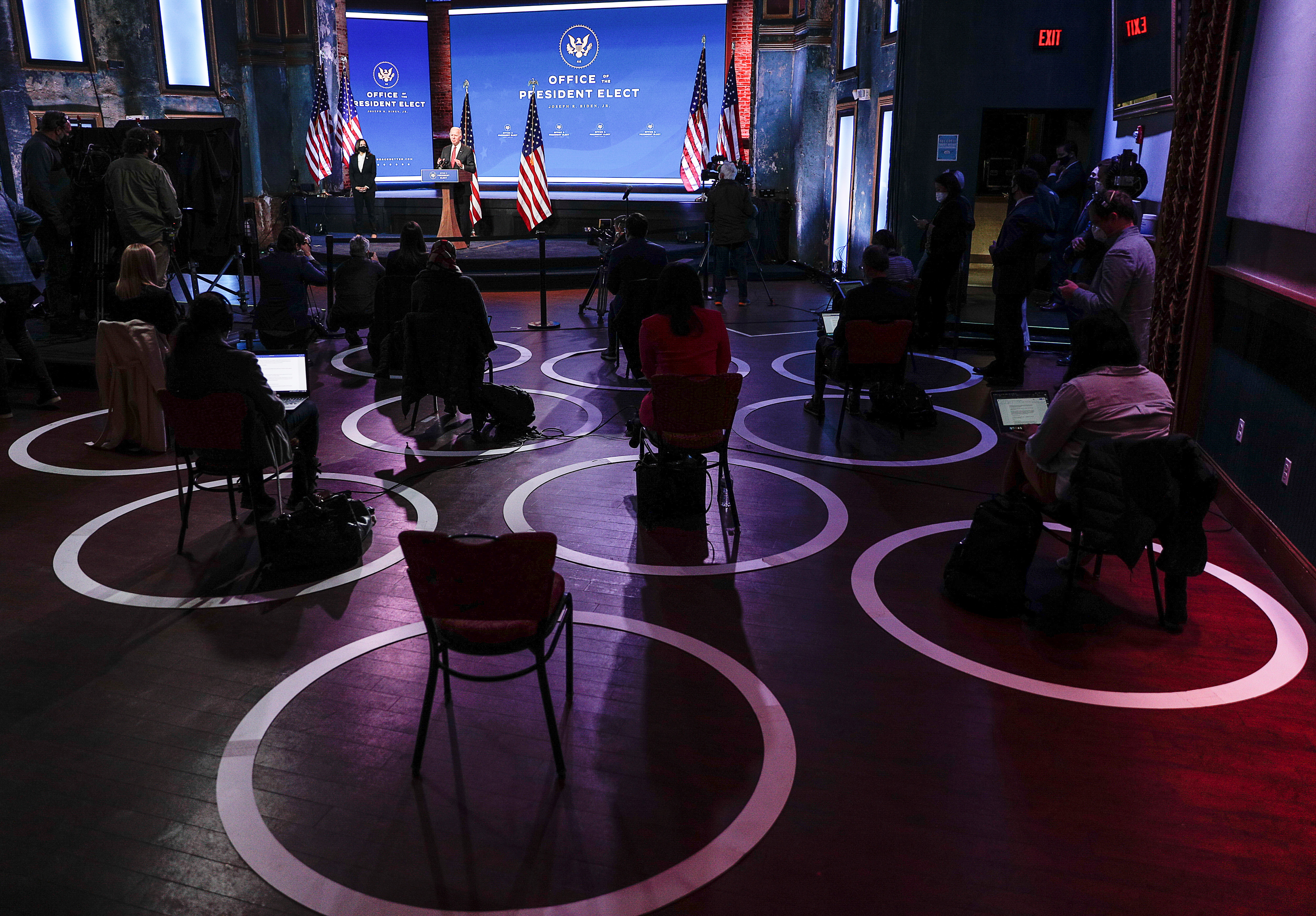 In remarks to the media, the US president-elect outlined policy priorities in his plan to defeat COVID-19