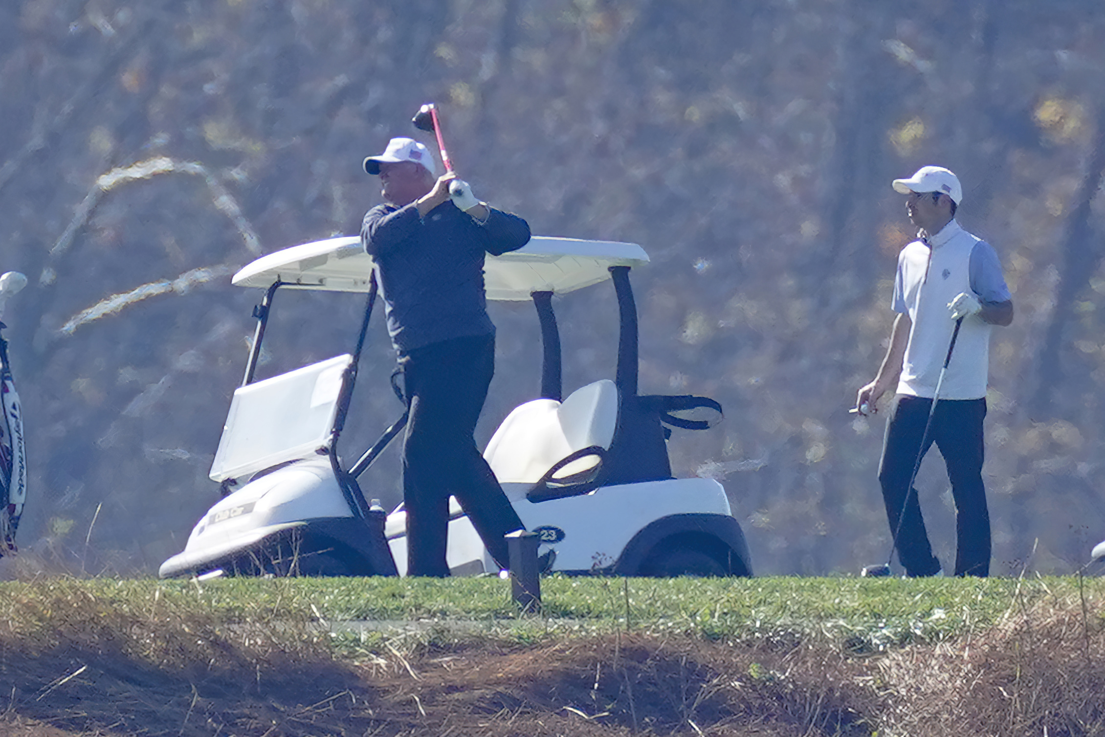 President Donald Trump has not made a public appearance since Biden claimed victory, but has made two trips to the golf course