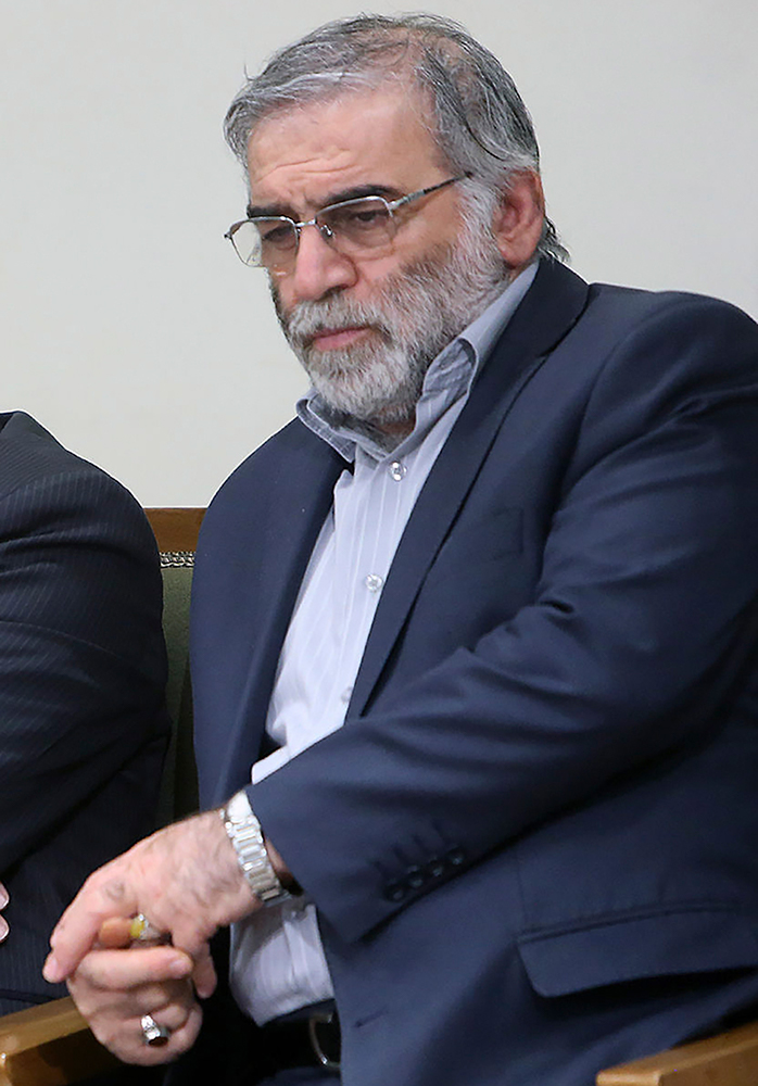 Fakhrizadeh in a meeting with Supreme Leader Ayatollah Ali Khamenei in Tehran, Iran, January 23, 2019 [Office of the Iranian Supreme Leader via AP Photo]