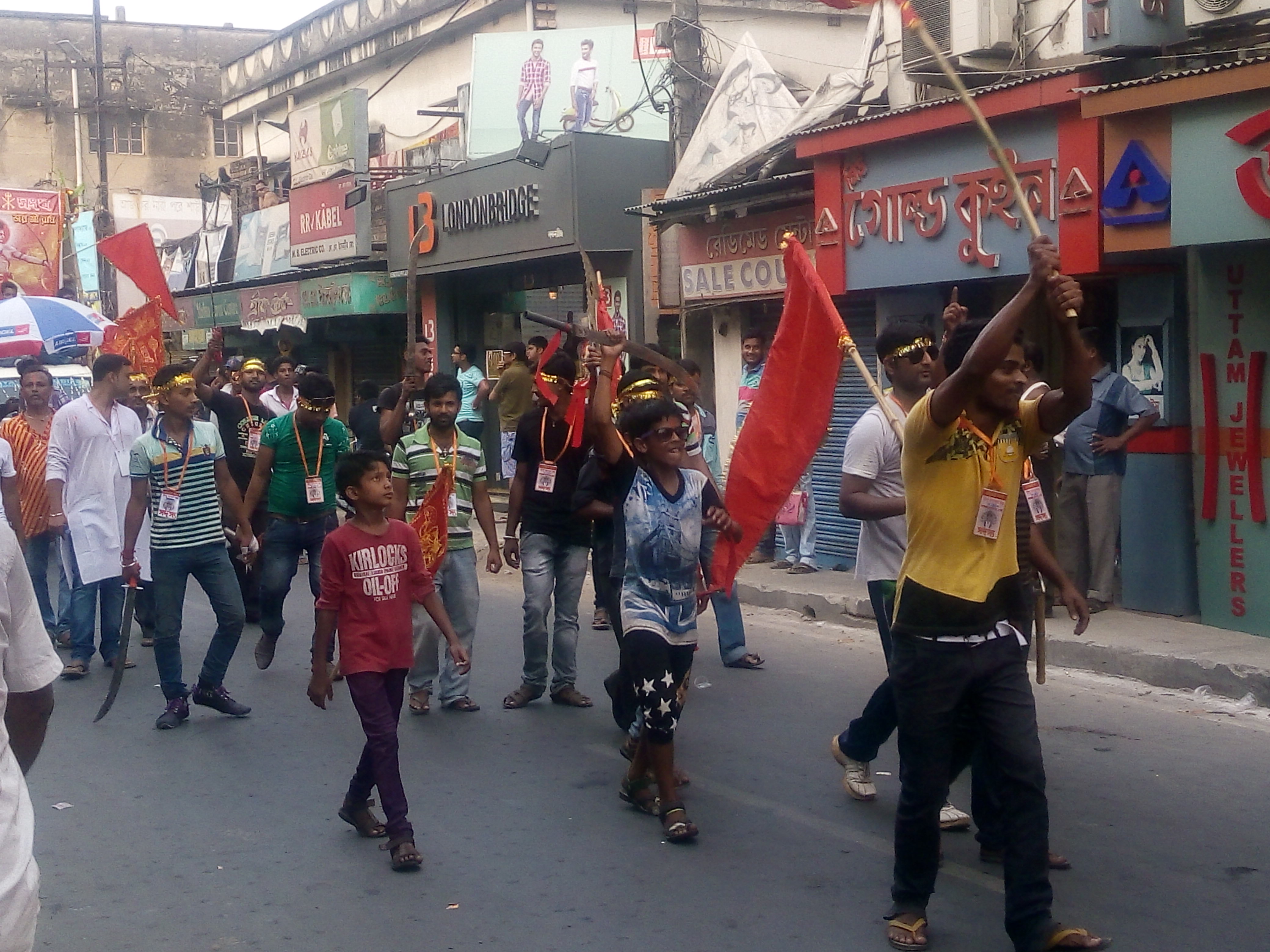 The rally in Chandannagar in 2017 with arms to mark the birthday of Lord Ram [File: Suvojit bagchi/Al Jazeera]