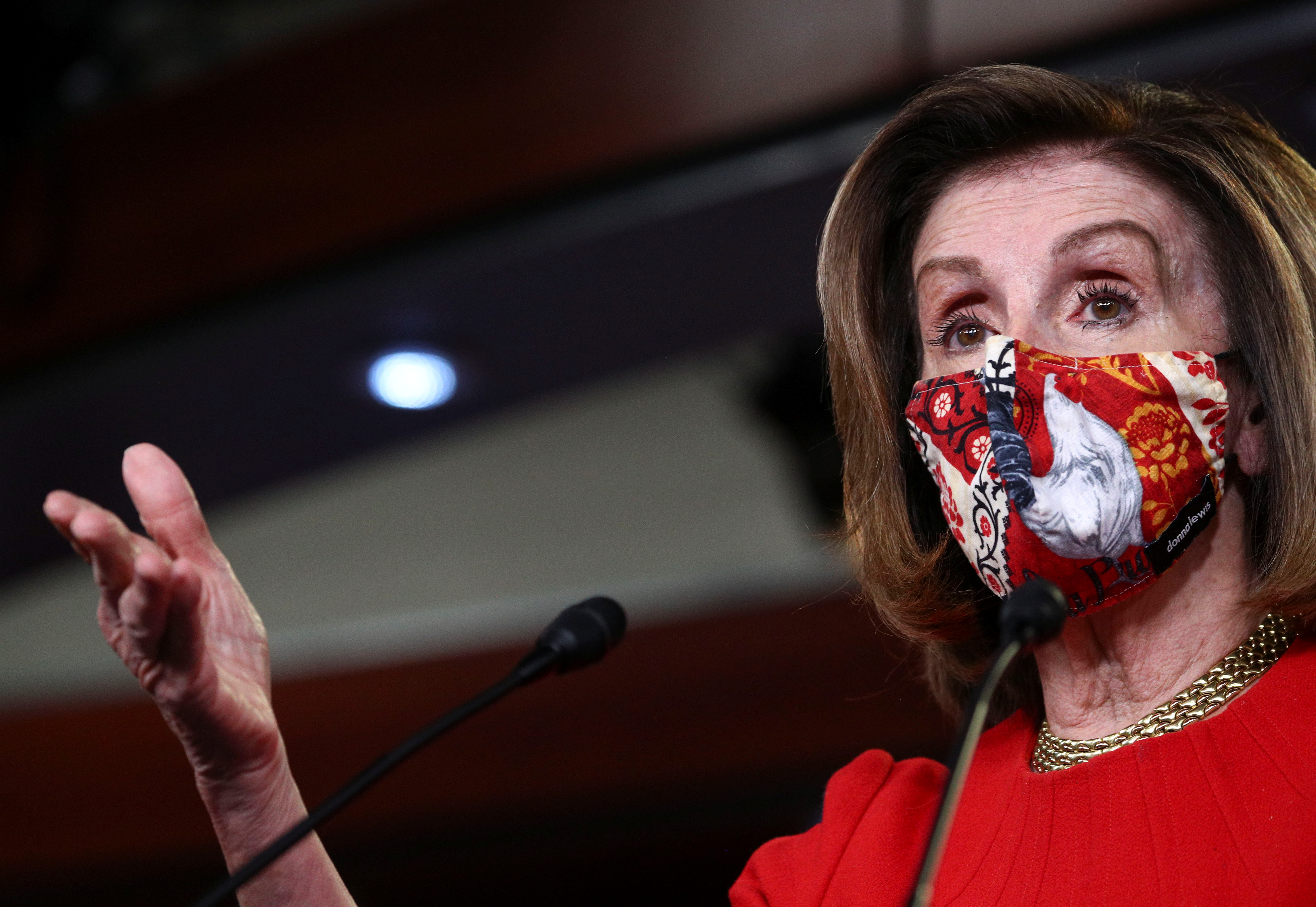 House Speaker Nancy Pelosi told reporters she hopes President Trump will support adding $1,200 stimulus checks for Americans to the COVID-19 relief package now being negotiated in Congress