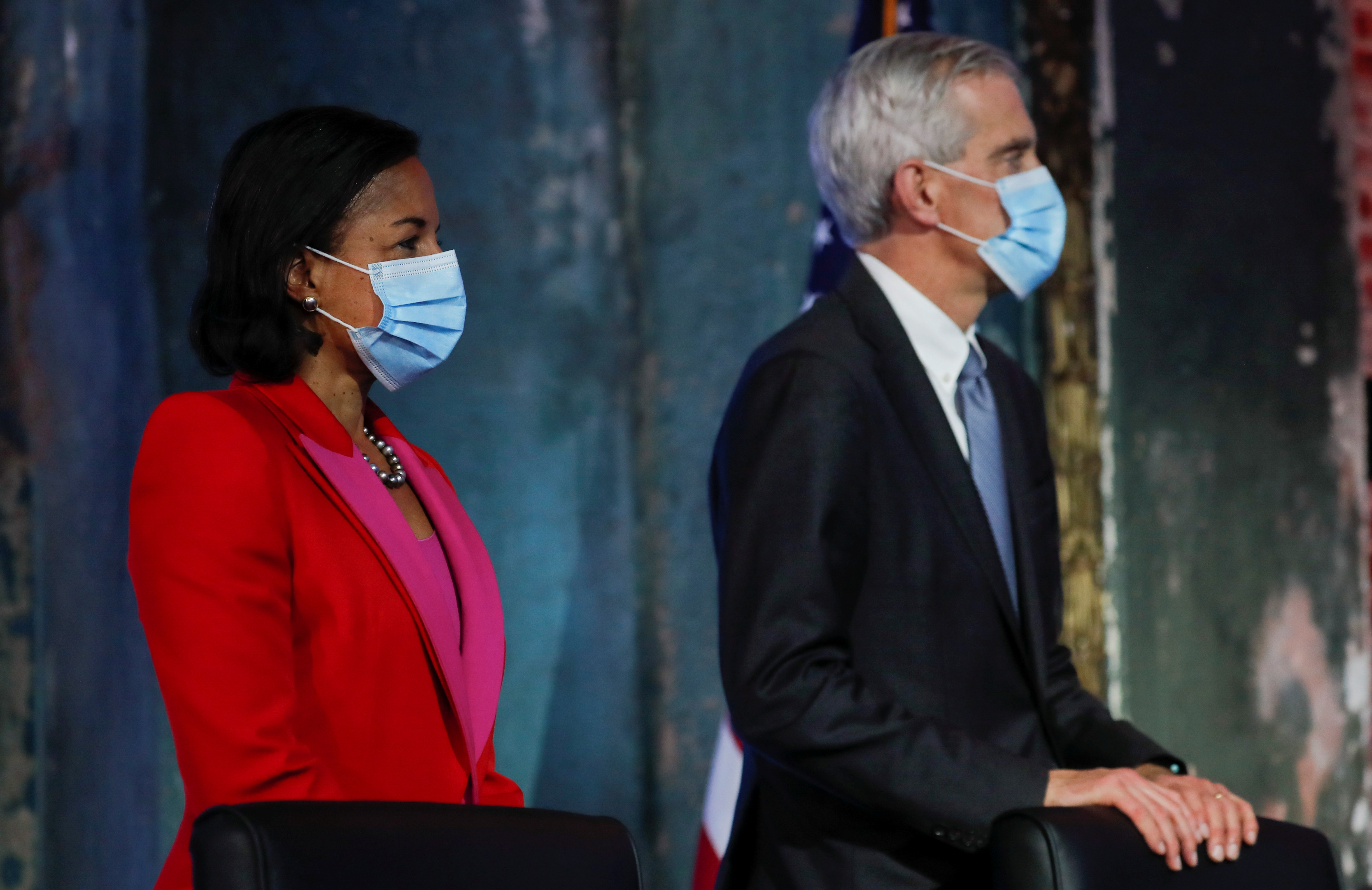 Susan Rice, left, and Denis McDonough, right, had high-profile roles under President Barack Obama and will have high-profile jobs in Joe Biden’s administration