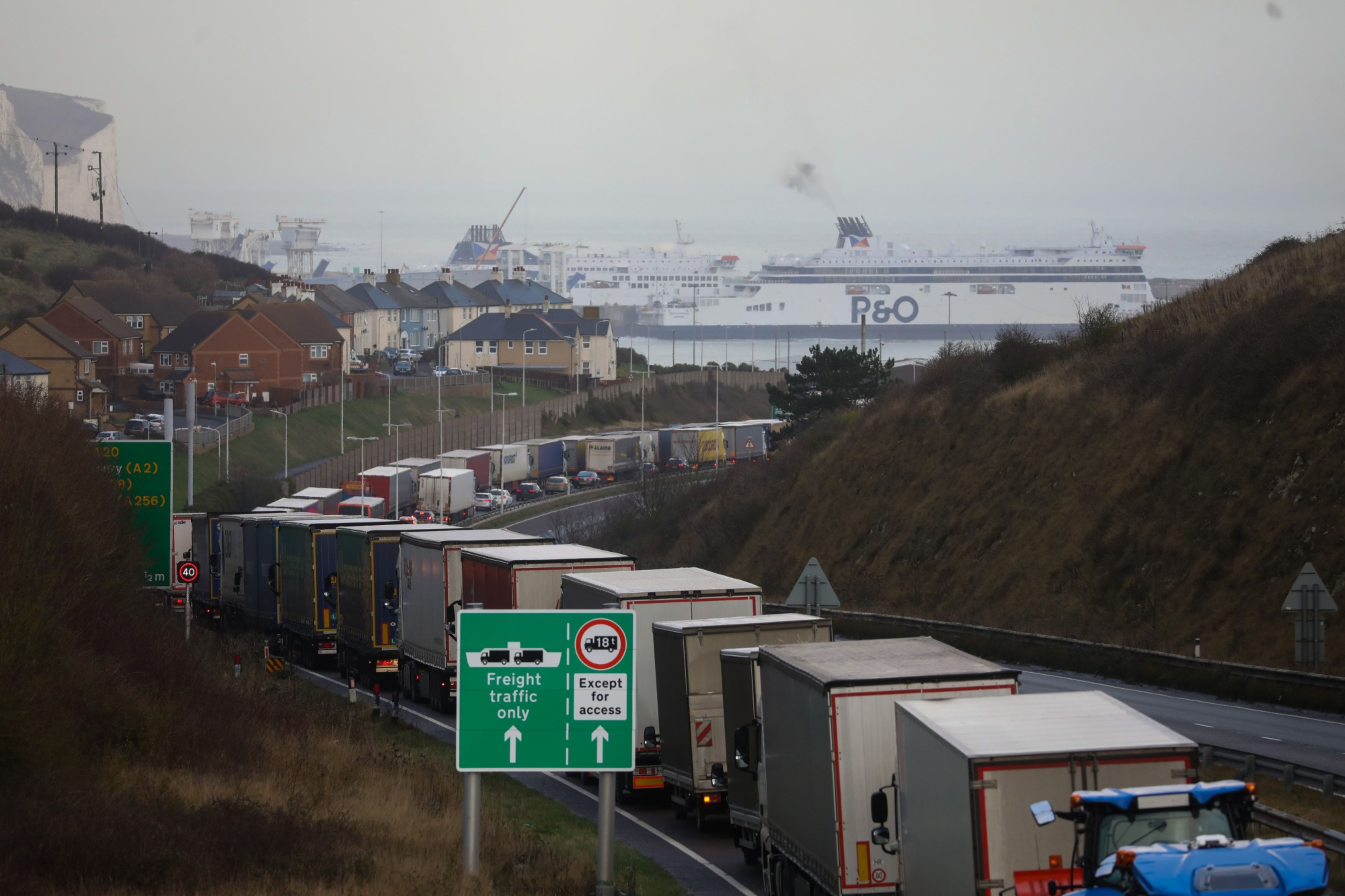 The split from the European Union is leading to an increasingly frenzied demand for goods, creating traffic snarl-ups at ports and highways on both sides of the English Channel