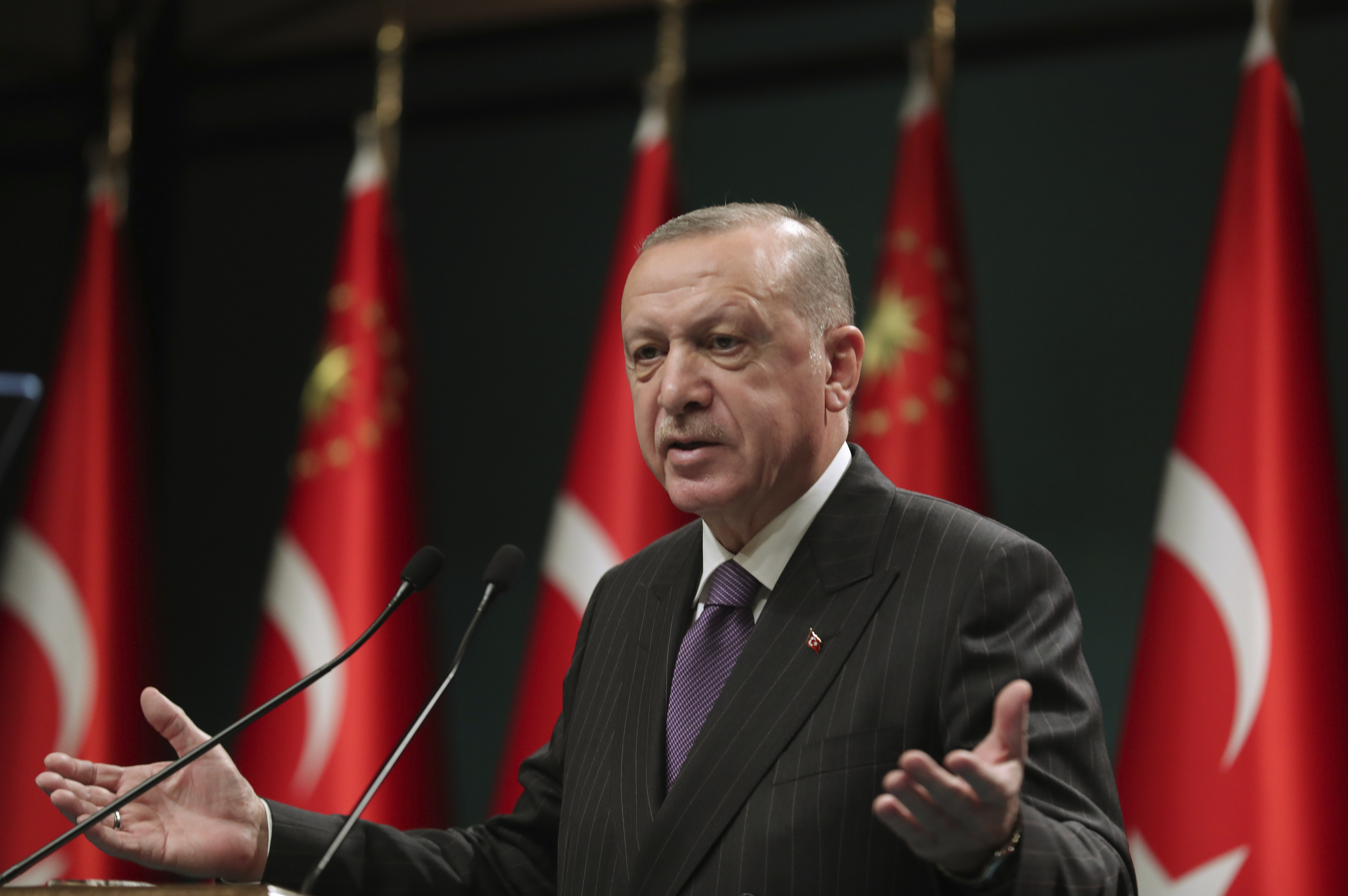 Turkish leader Recep Tayyip Erdogan has dismissed US concerns about the missile system, even as Washington warned of ‘serious consequences’ [Turkish Presidency via AP]