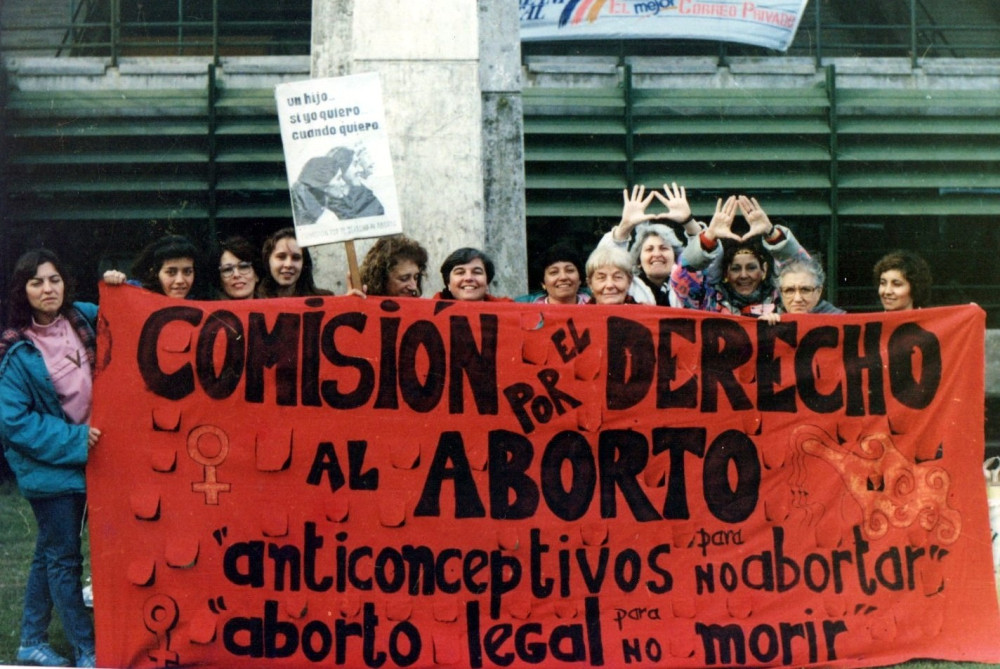 Members of Argentina’s commission for the right to abortion at the 1991 National Gathering of Women [Courtesy of Alicia Cacopardo]