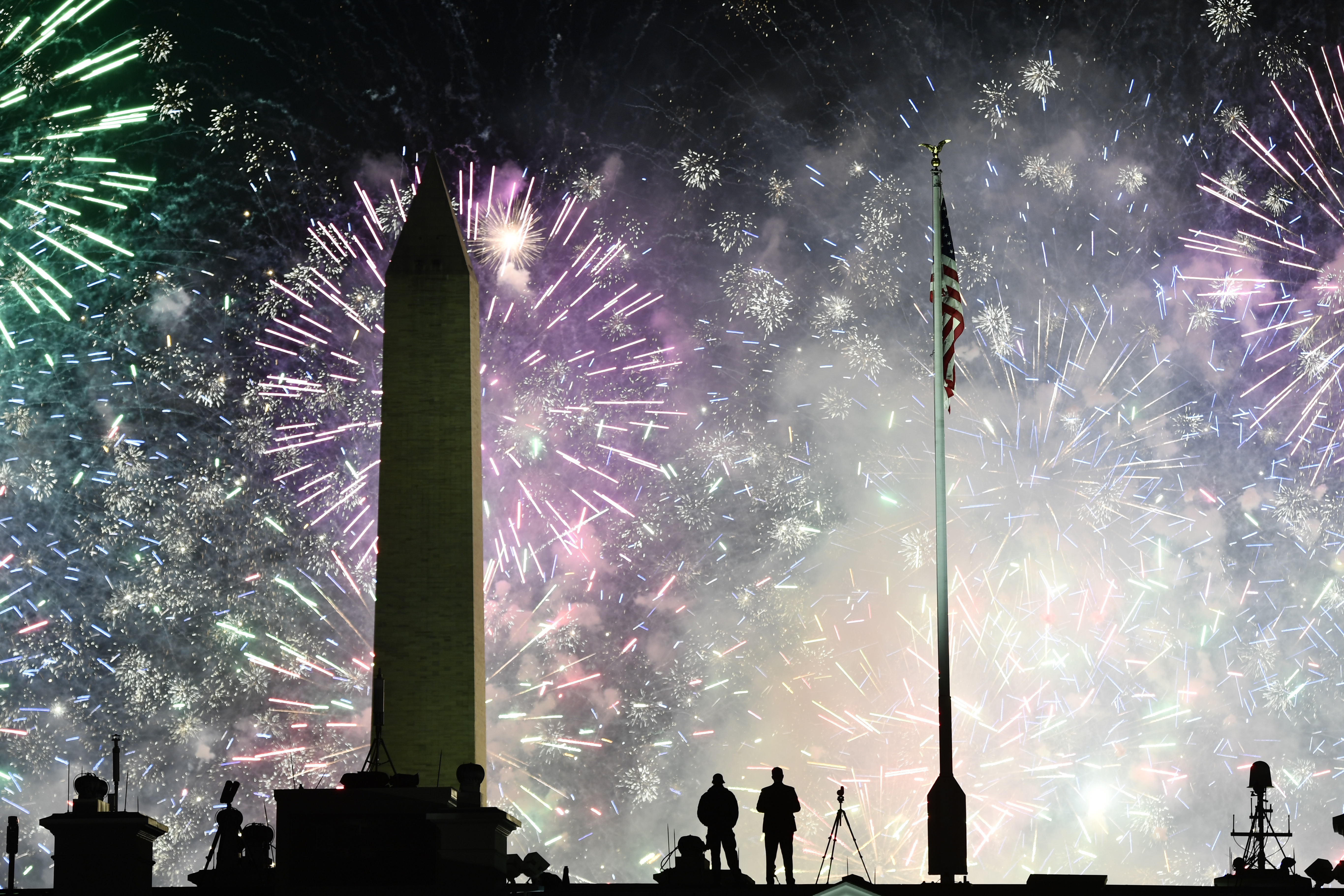 Fireworks are seen above Washington to mark the end of the Inauguration day for US President Joe Biden