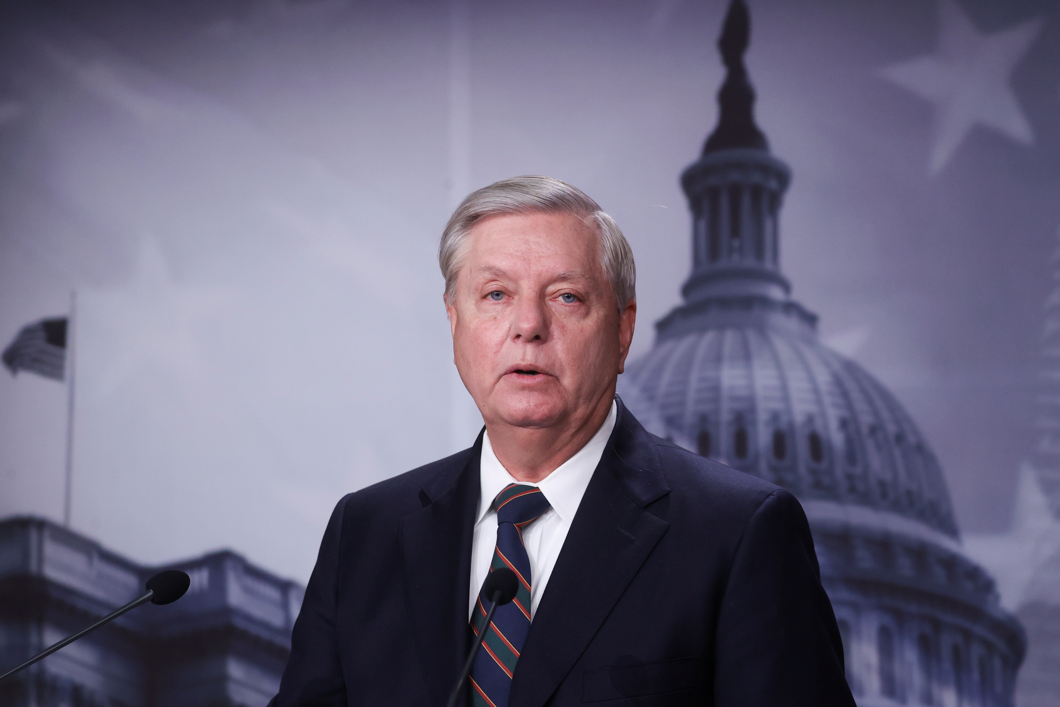 Senator Lindsey Graham holds a news conference a day after supporters of President Trump occupied the Capitol building [Reuters]