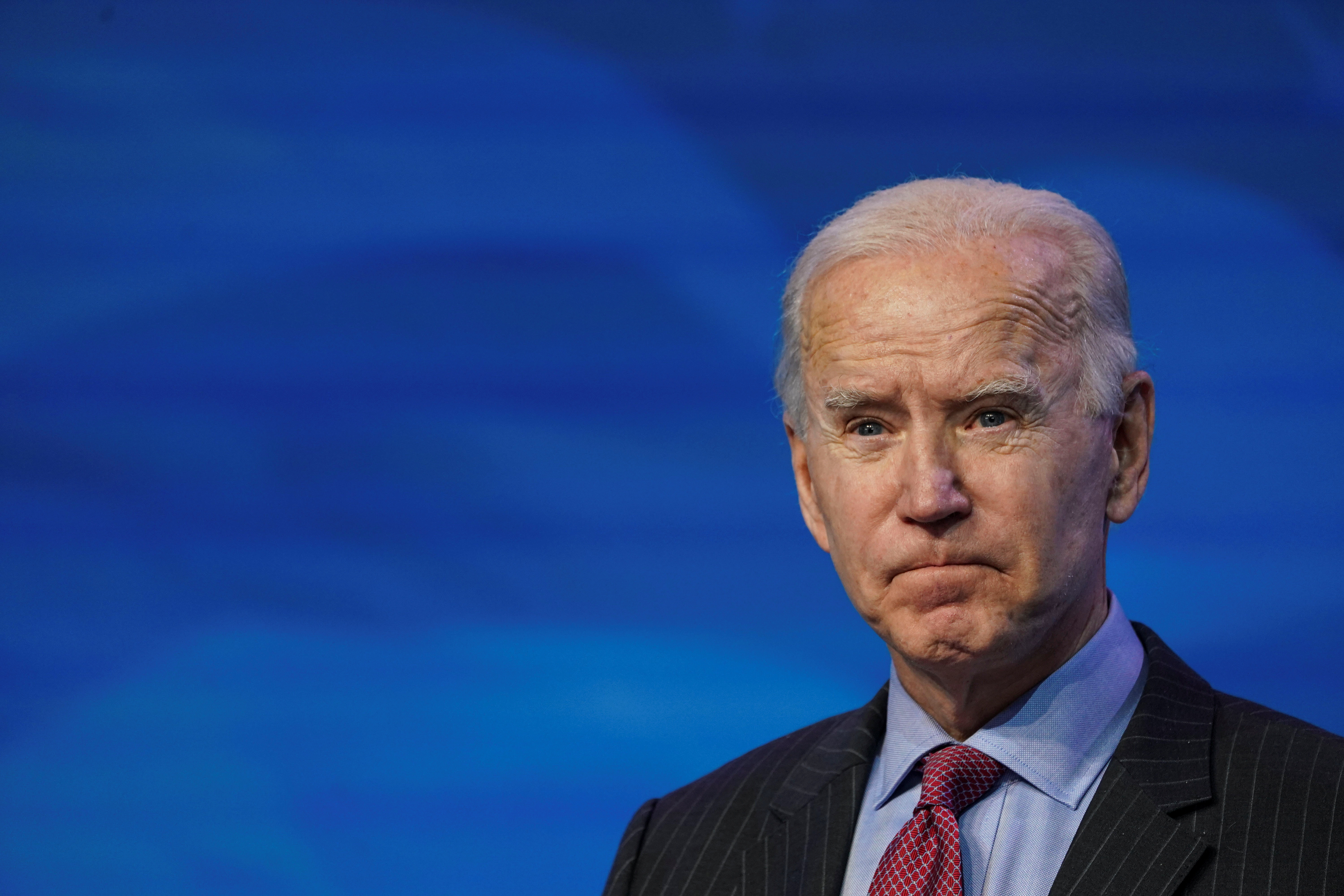 President-elect Joe Biden speaks as he announces members of economics and jobs team at his transition headquarters in Wilmington, Delaware on January 8