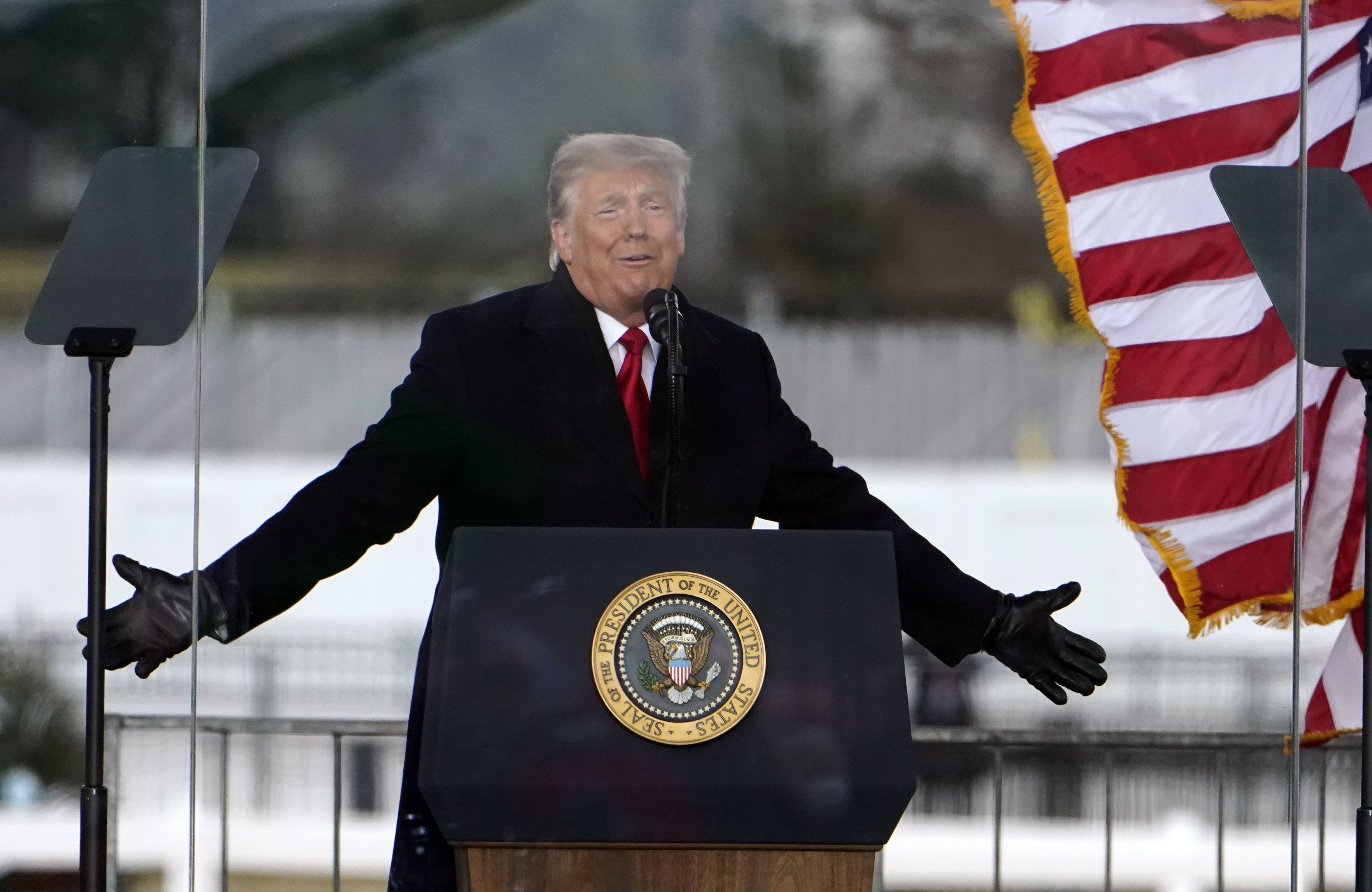 President Donald Trump speaks at a rally in Washington, DC