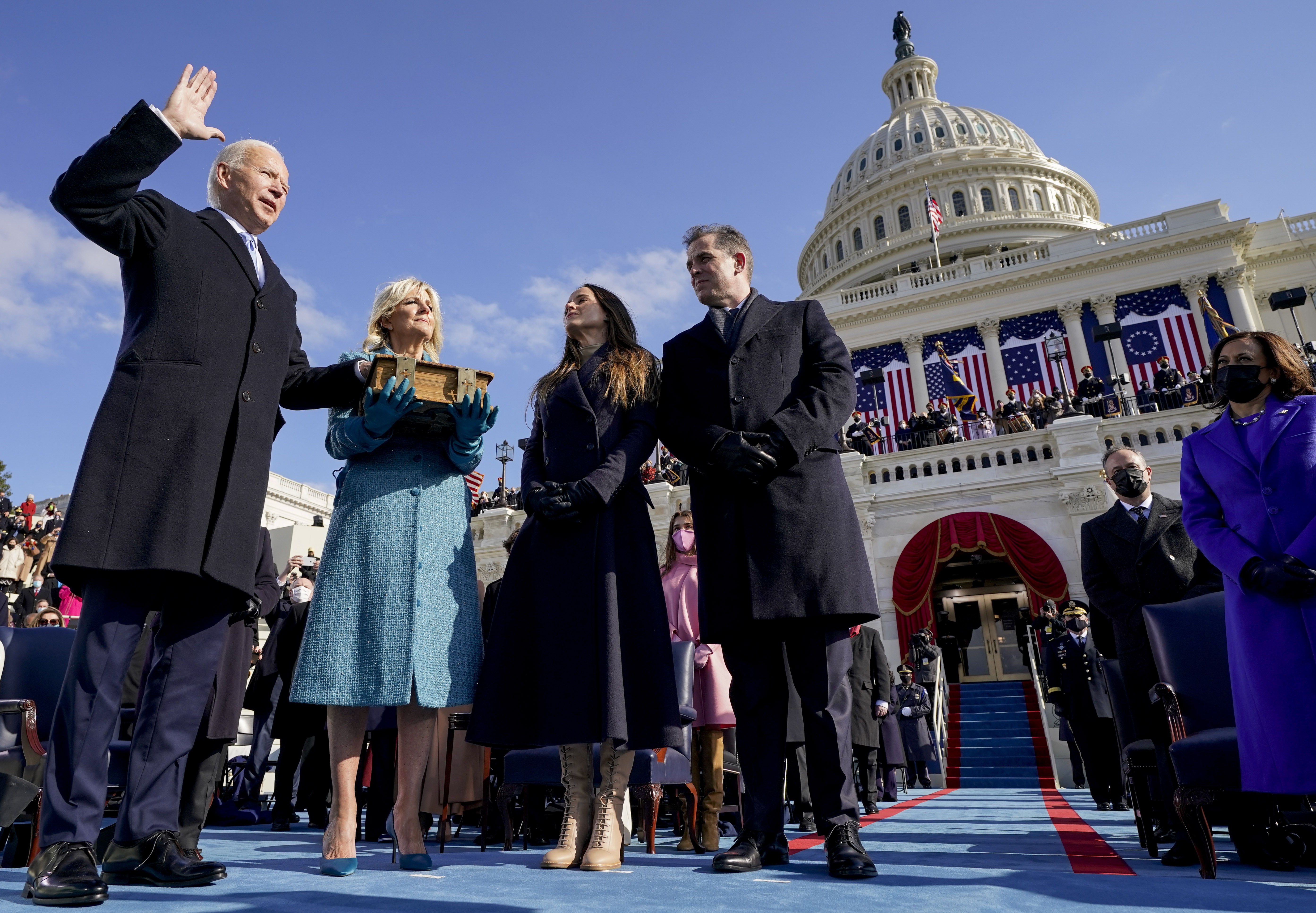 Joe Biden is sworn in as the 46th president of the United States by Chief Justice John Roberts